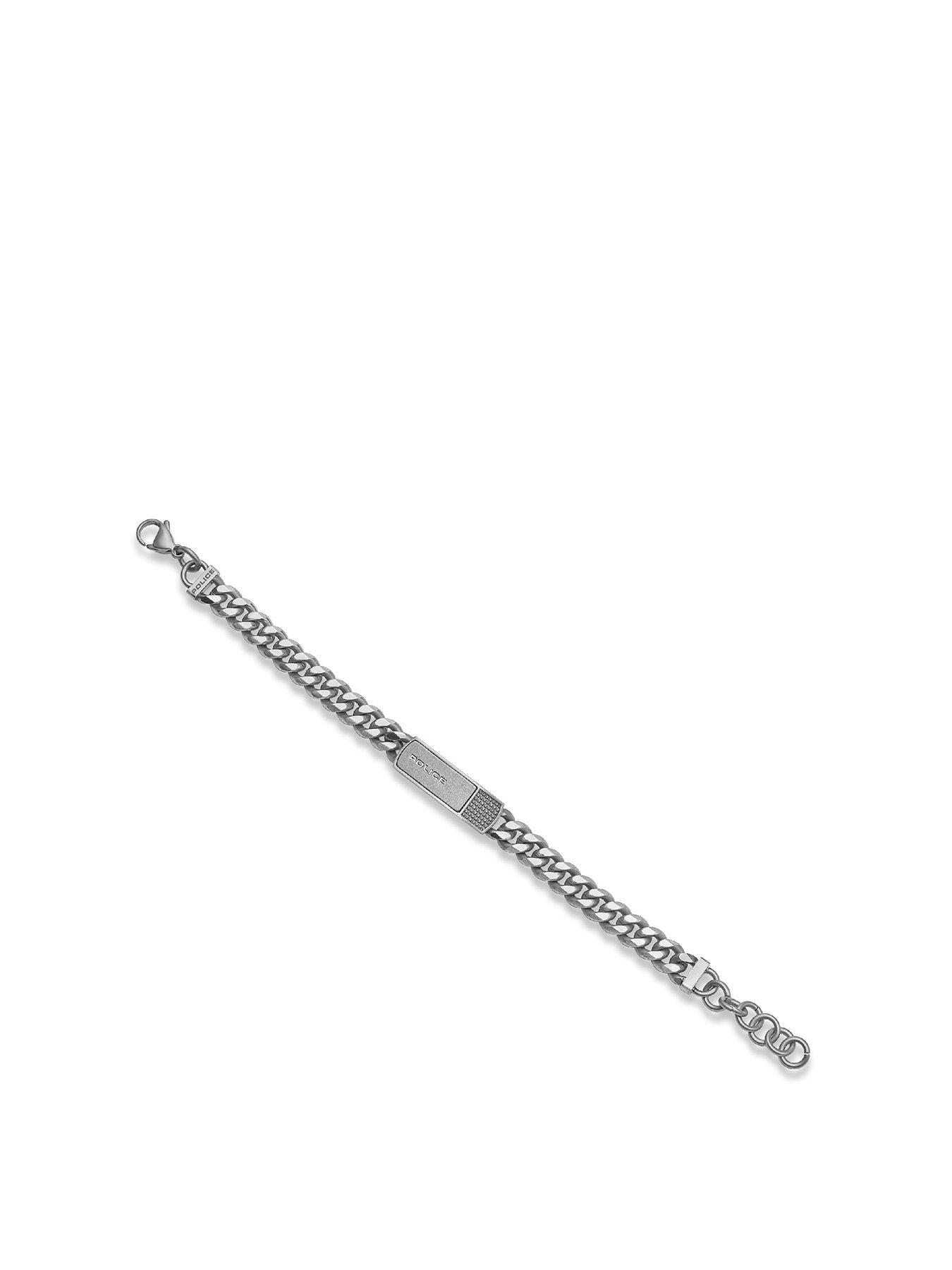 undefined Police Identity Stainless Steel Cahin Bracelet