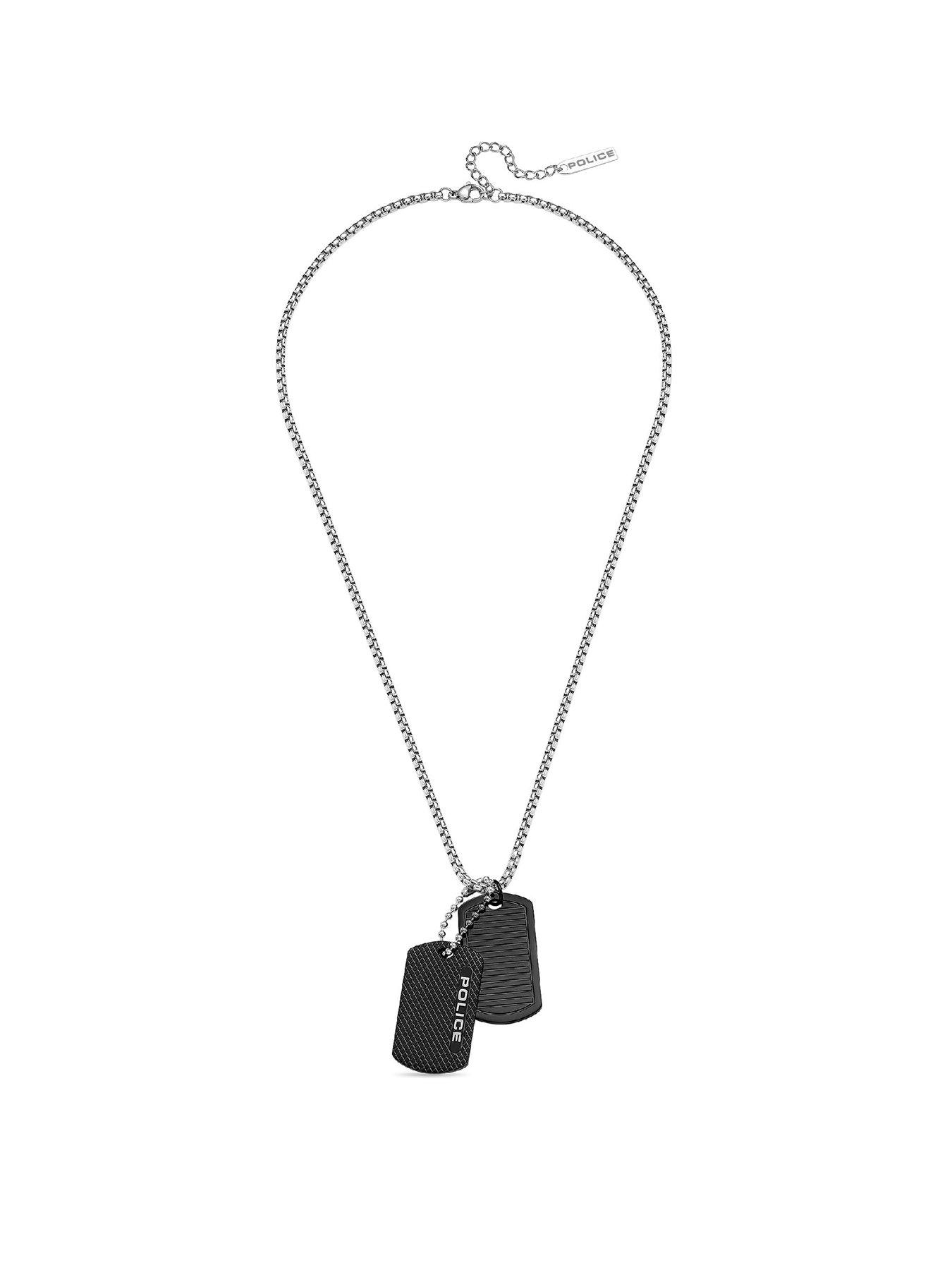 Police Police Duet Stainless Steel Double Tag Necklace