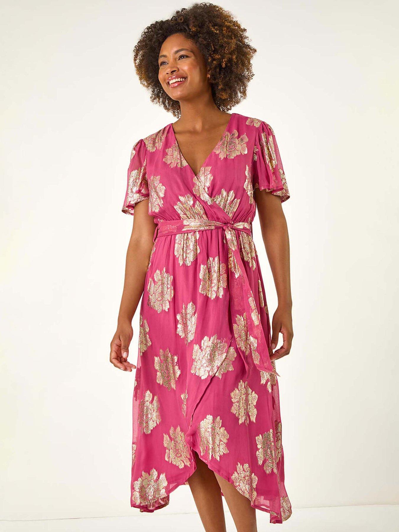 roman-jacquard-midi-wrap-dress-pinkback