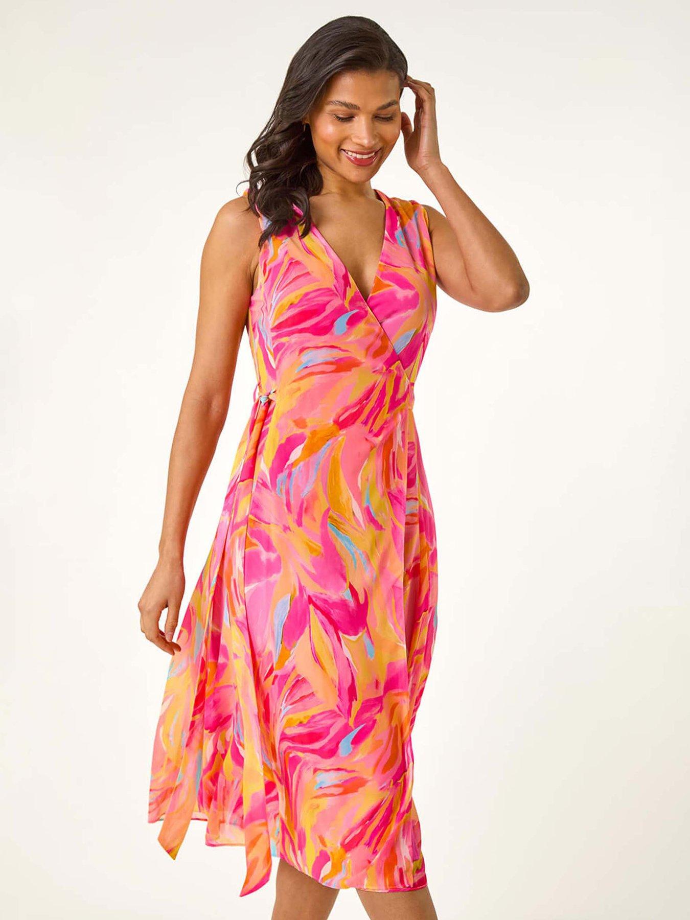 roman-floral-midi-wrap-dress-pinkback