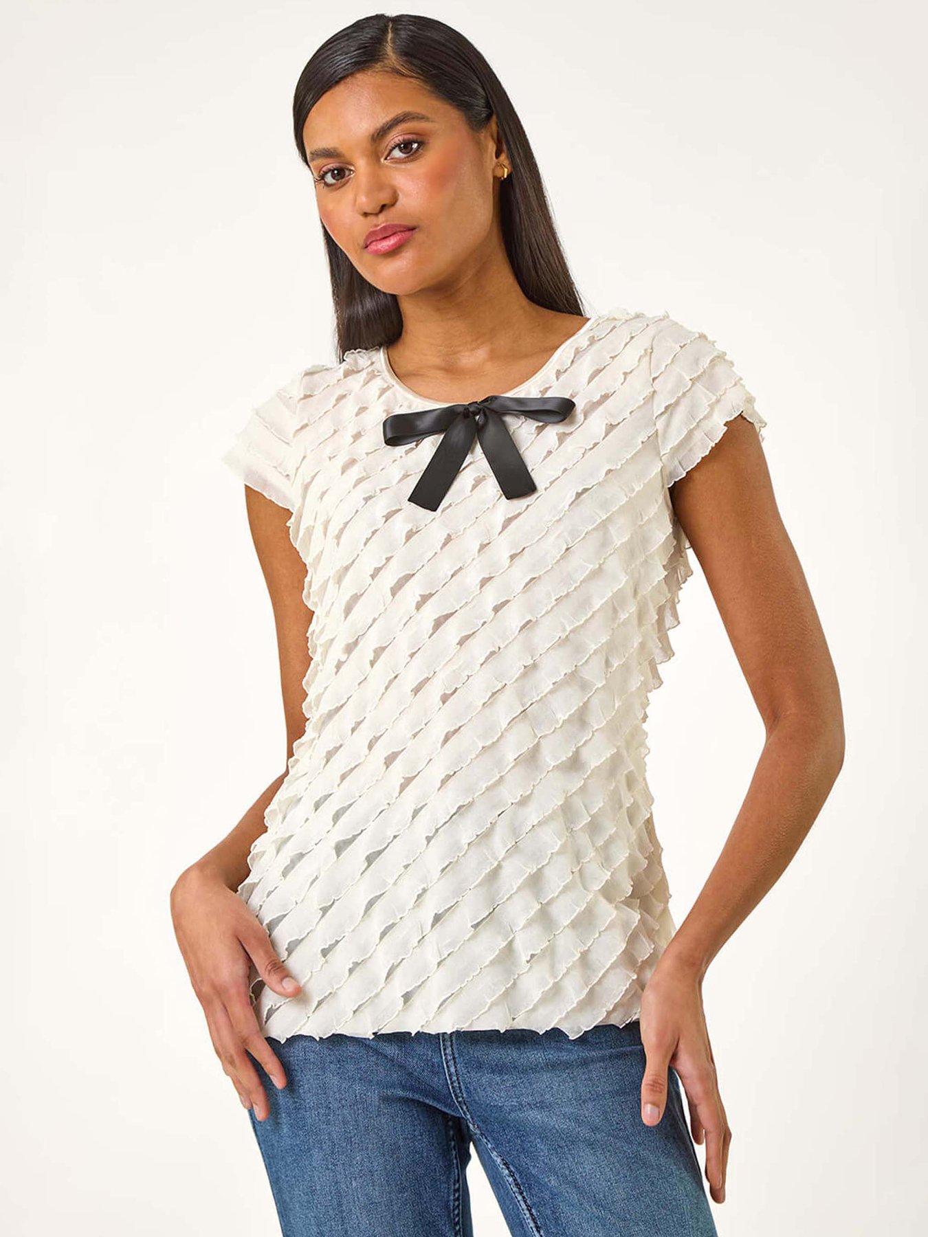 roman-bow-front-frill-detail-tee-beigefront