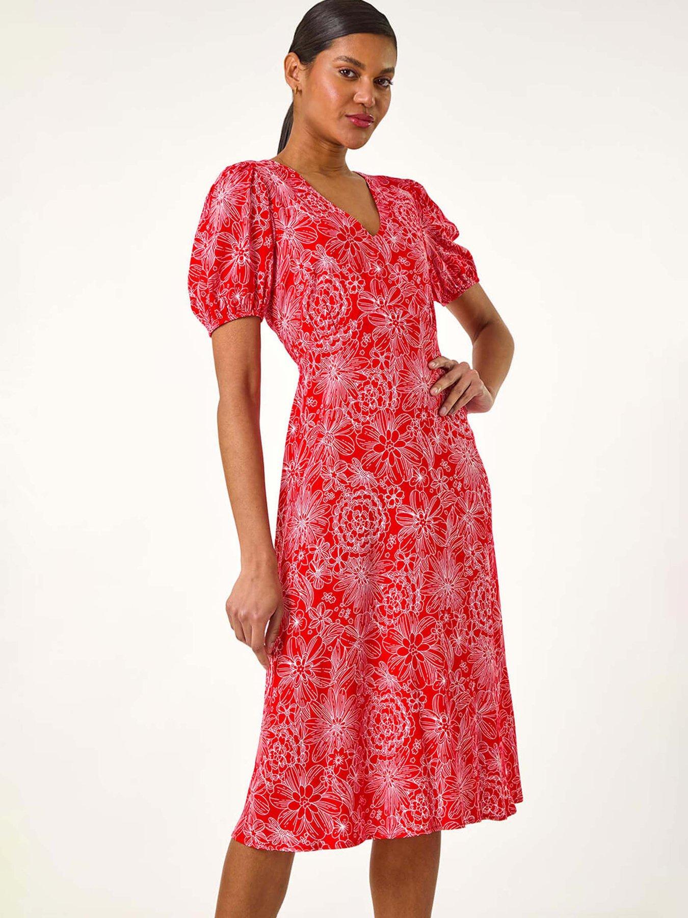 roman-floral-midi-tea-dress-redback