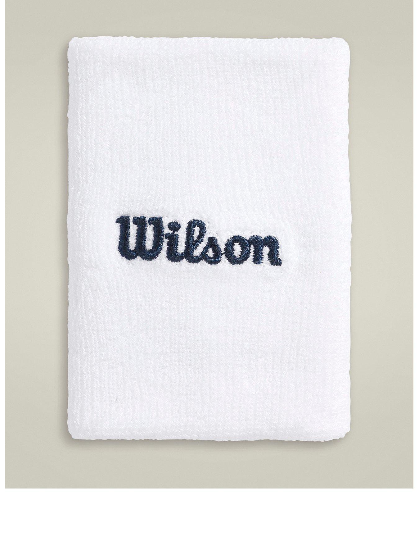 undefined Unisex Tennis Wide Terry Logo Wristband - White