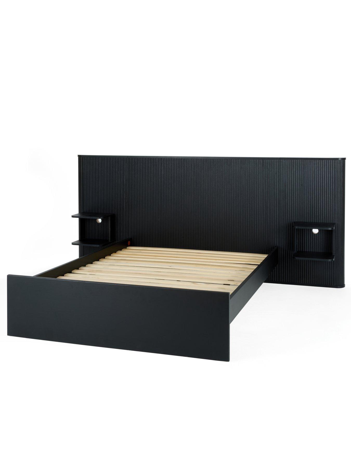 the-very-collection-carina-oversize-headboardnbspbed-with-mattress-options-buy-amp-save-blackback