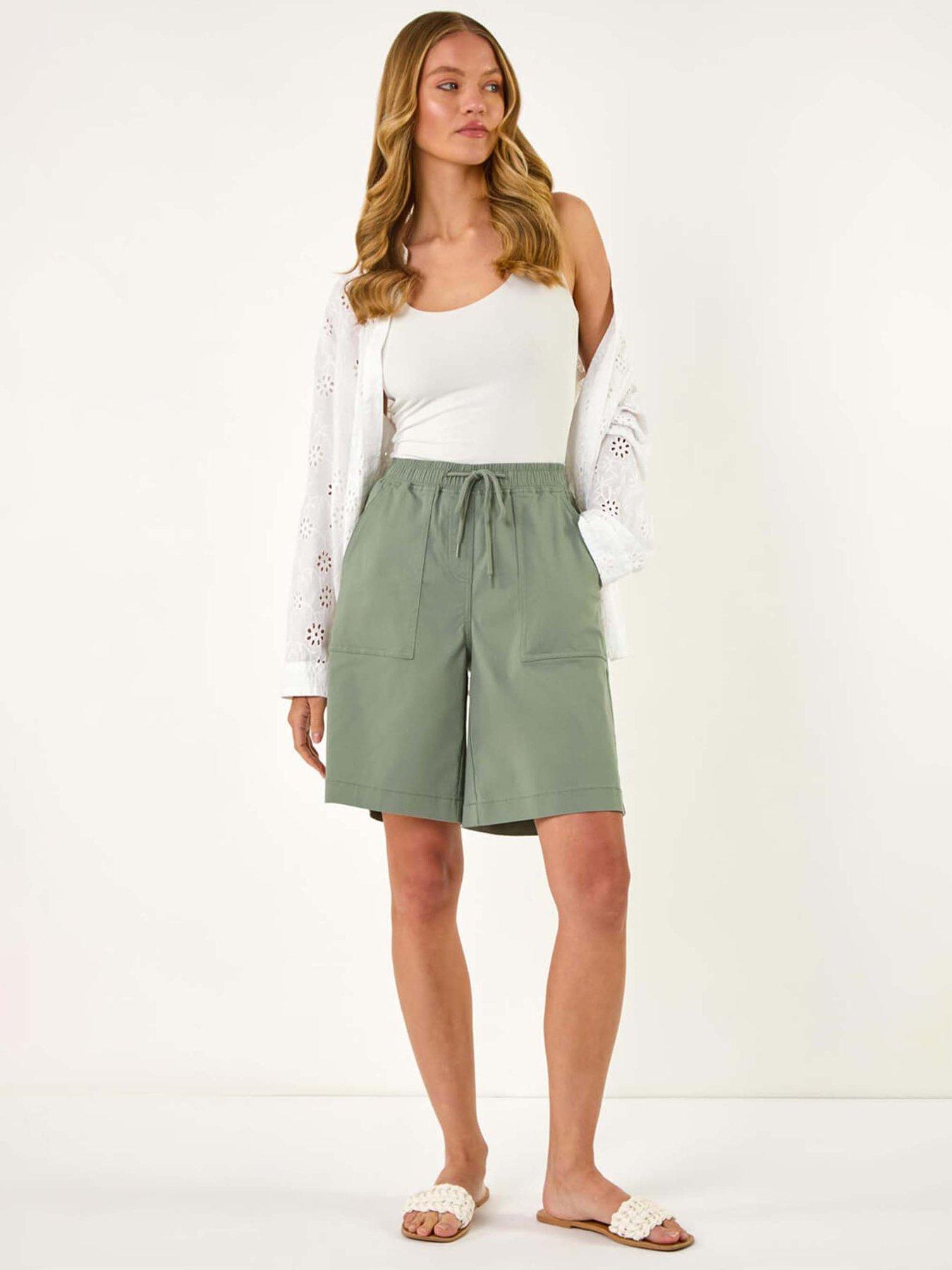 Roman Drawcord Detail Pocket Shorts - Green