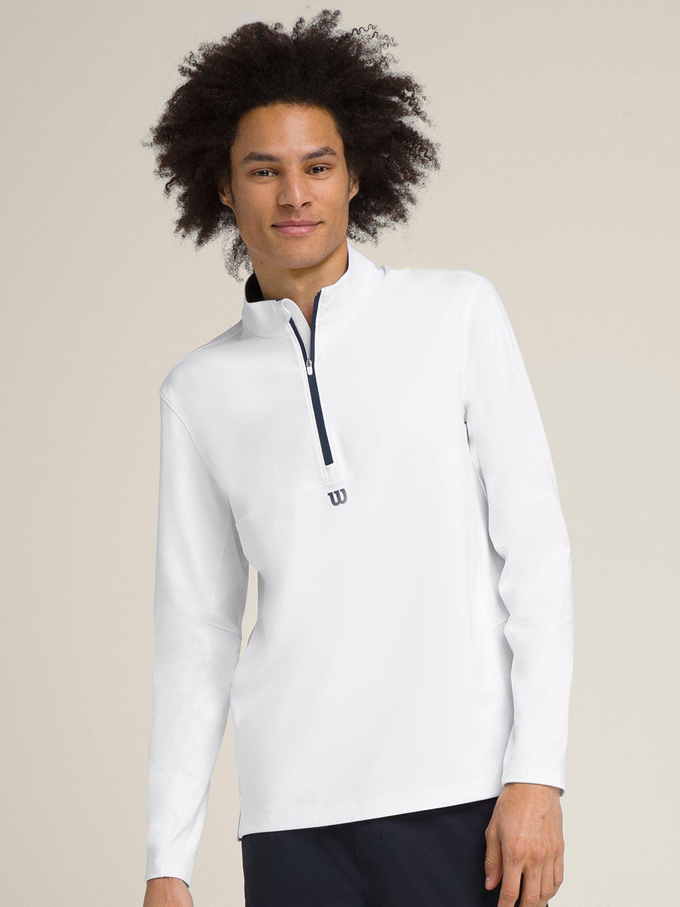 Wilson Mens Tennis Elevate Performance Half Zip - White