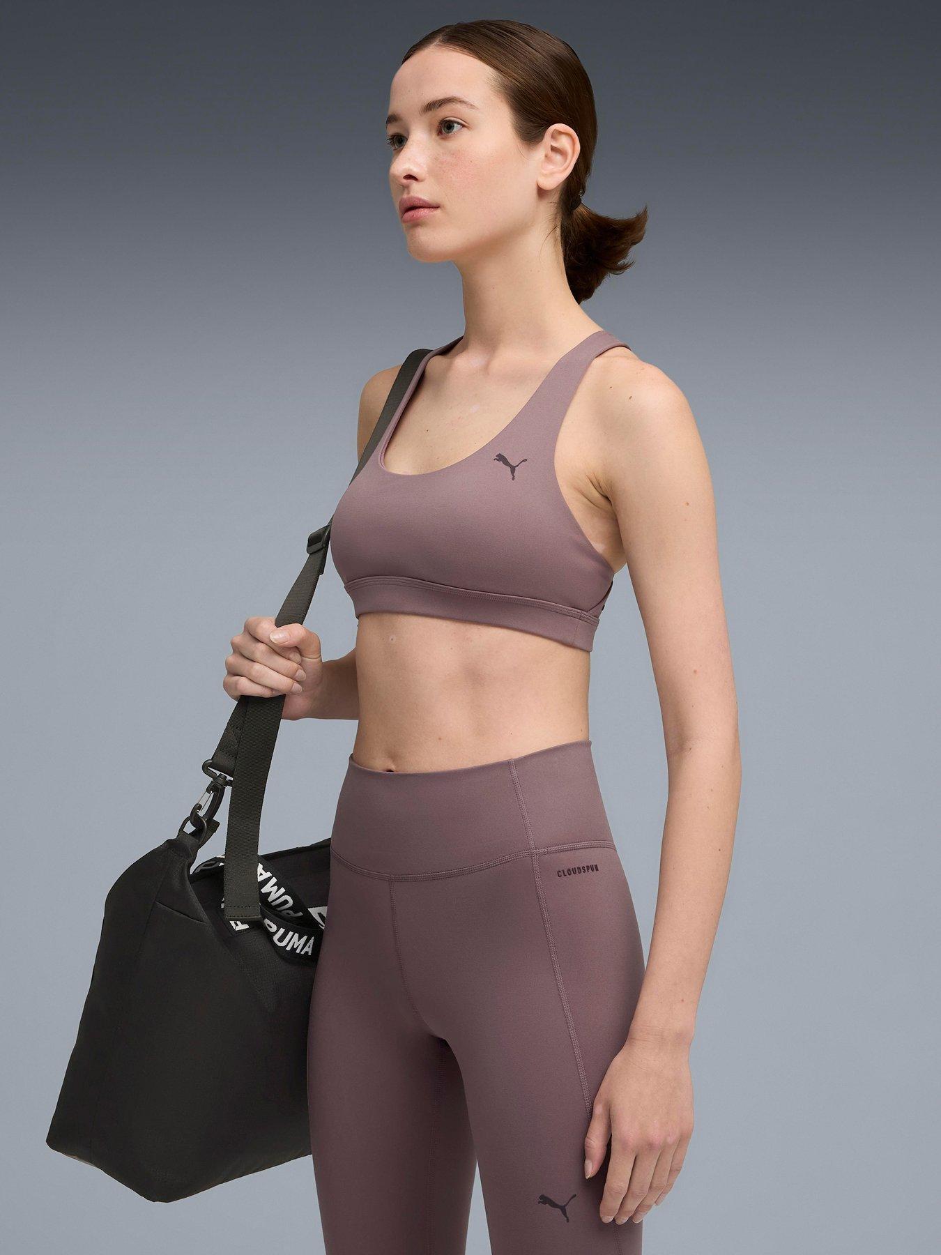 Puma Womens Running Cloudspun Mid Support Sports Bra - Pink