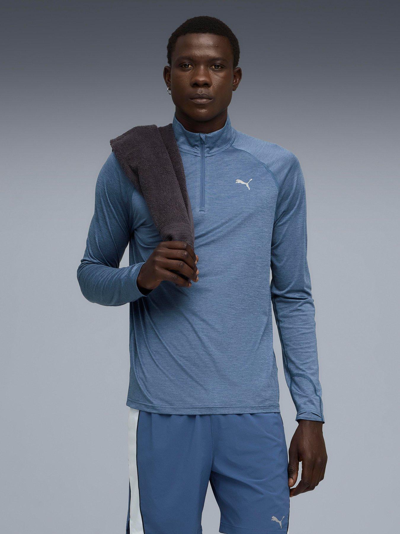 Puma Mens Running Velocity Cloudspun 1/4 Zip - Blue