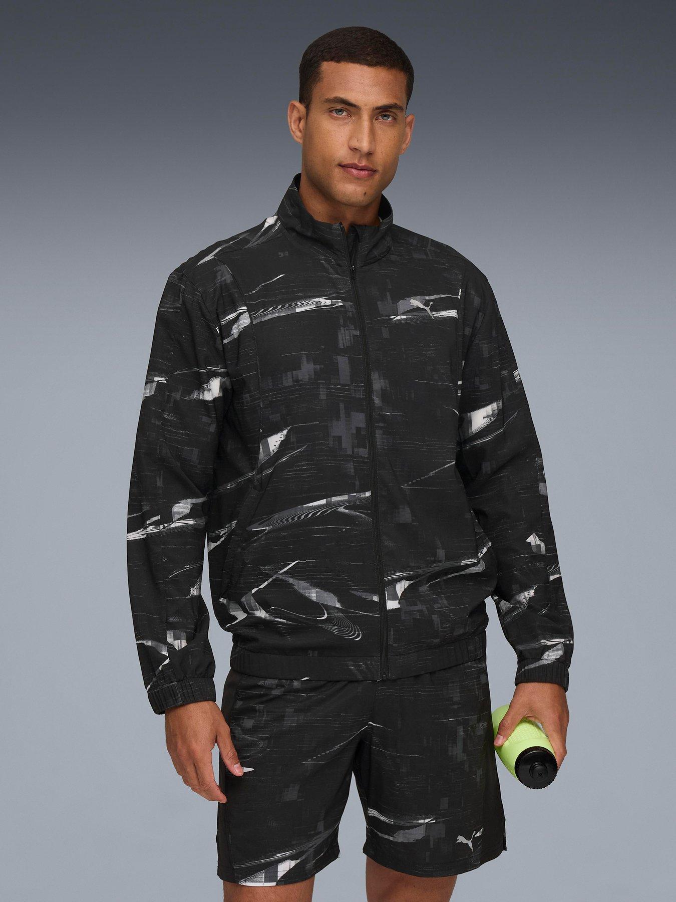 Image 1 of 6 of Puma Mens Running Velocity Printed Jacket - Black