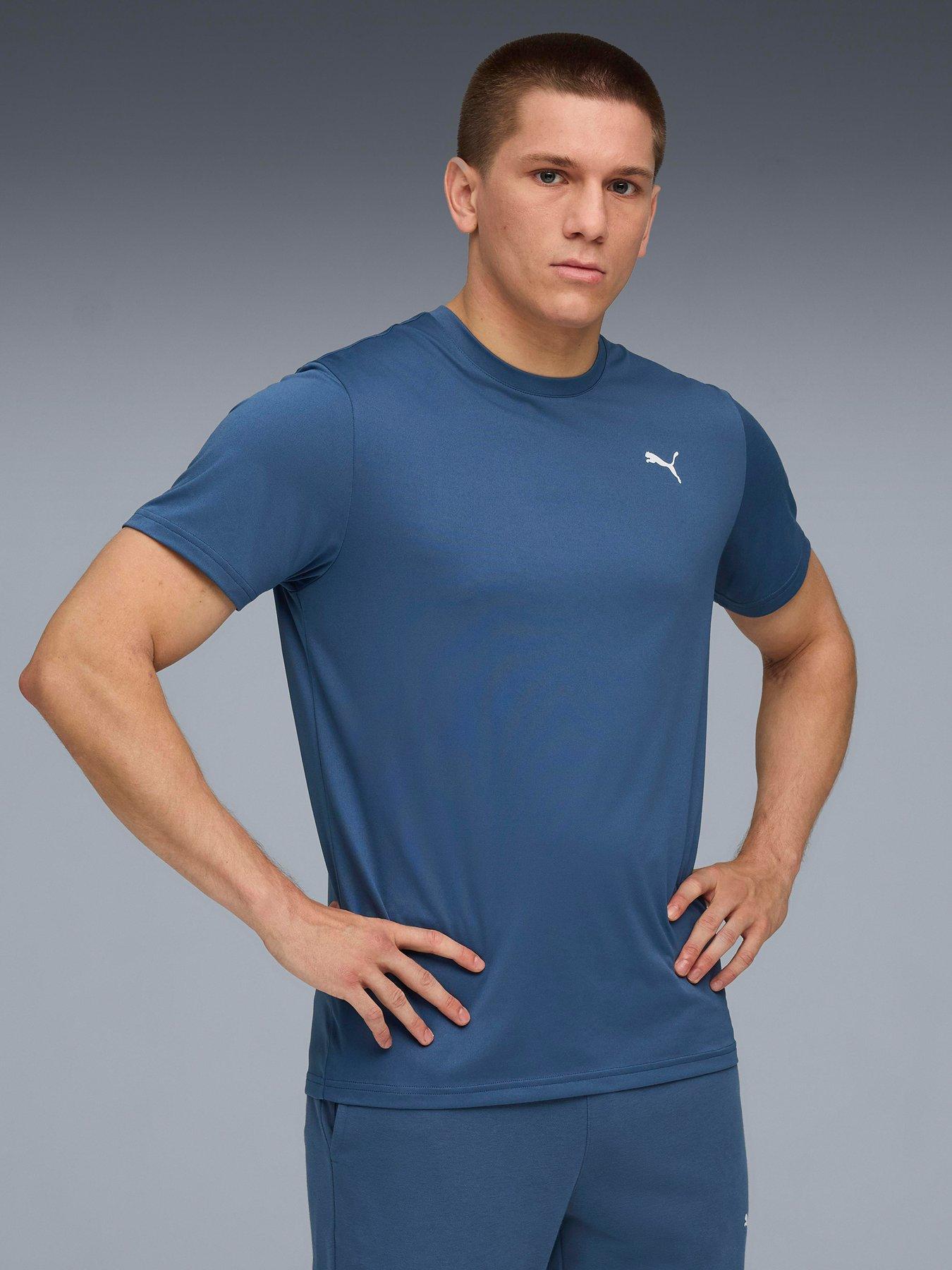 Puma Mens Training Essentials Solid Cat T-Shirt - Blue