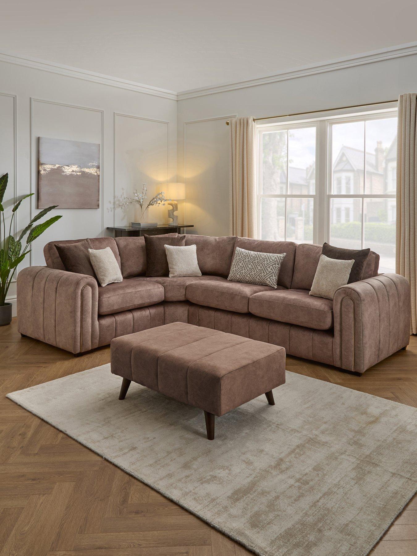 Image 1 of 7 of Very Home Amara Lh Double Arm Corner W Footstool&nbsp;- Made to Order in the UK
