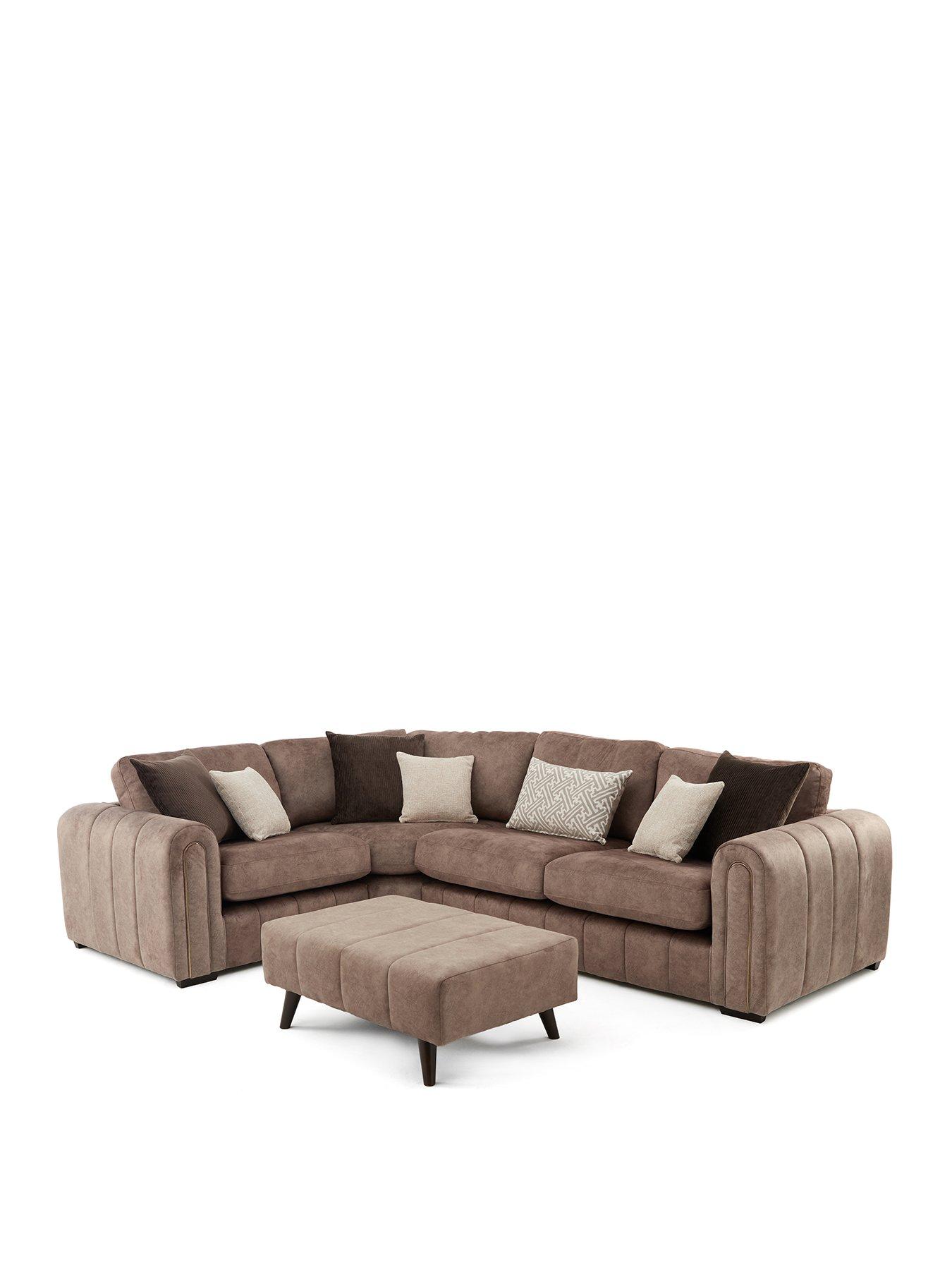 Image 2 of 7 of Very Home Amara Lh Double Arm Corner W Footstool&nbsp;- Made to Order in the UK