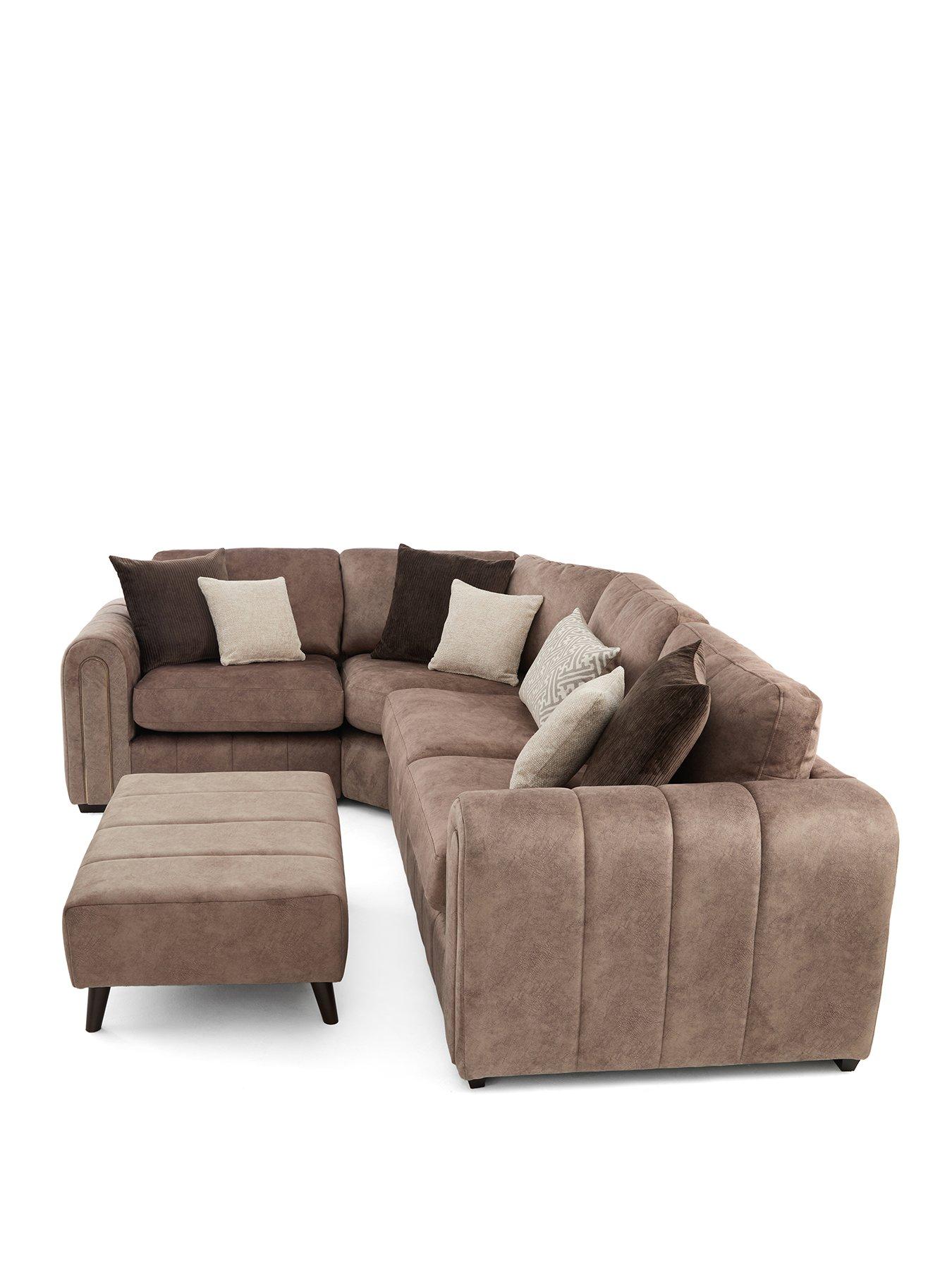 Image 3 of 7 of Very Home Amara Lh Double Arm Corner W Footstool&nbsp;- Made to Order in the UK