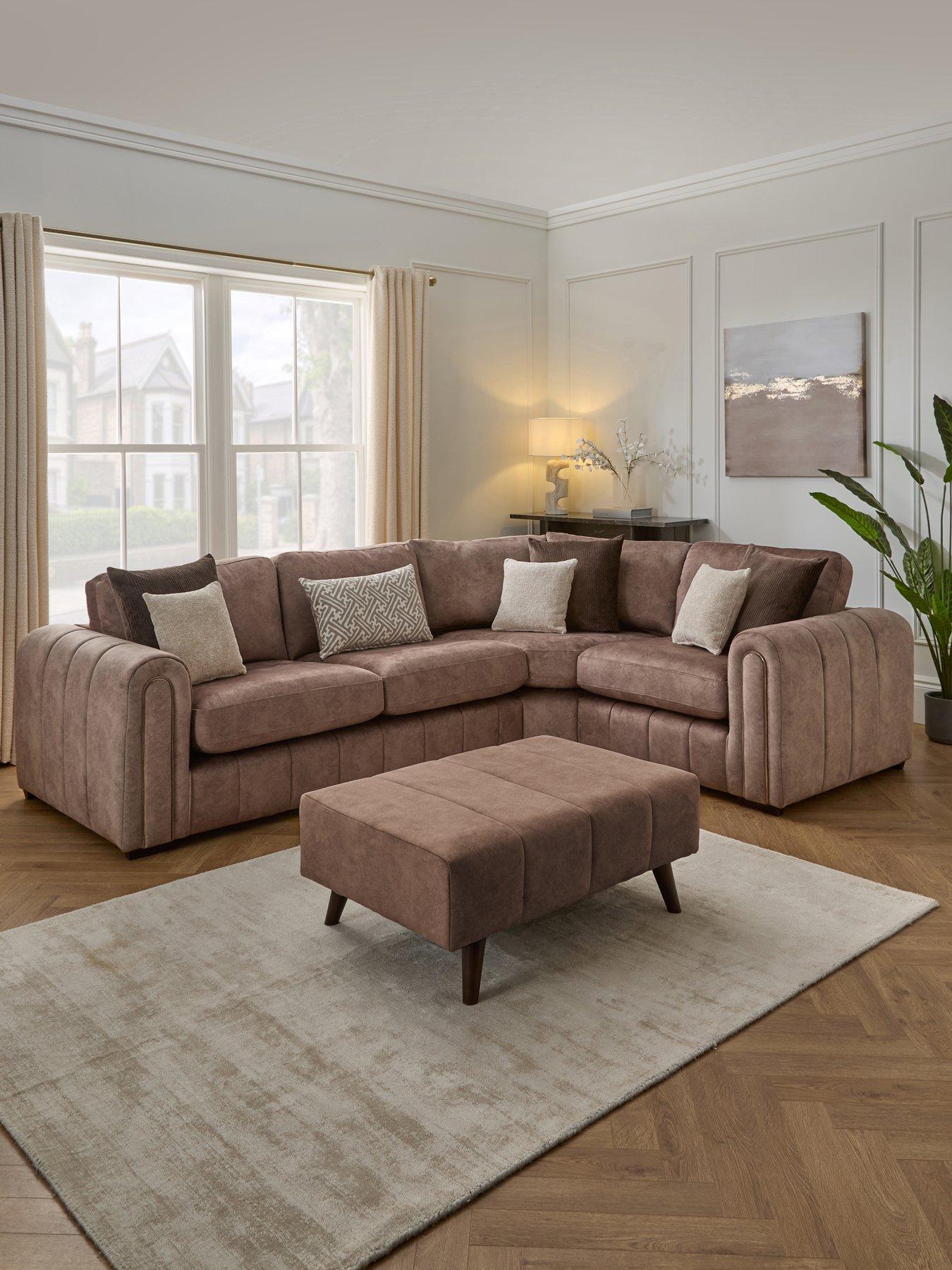 The Very Collection Amara Right Hand Double Arm Corner Group with Footstool - Made to Order in the UK