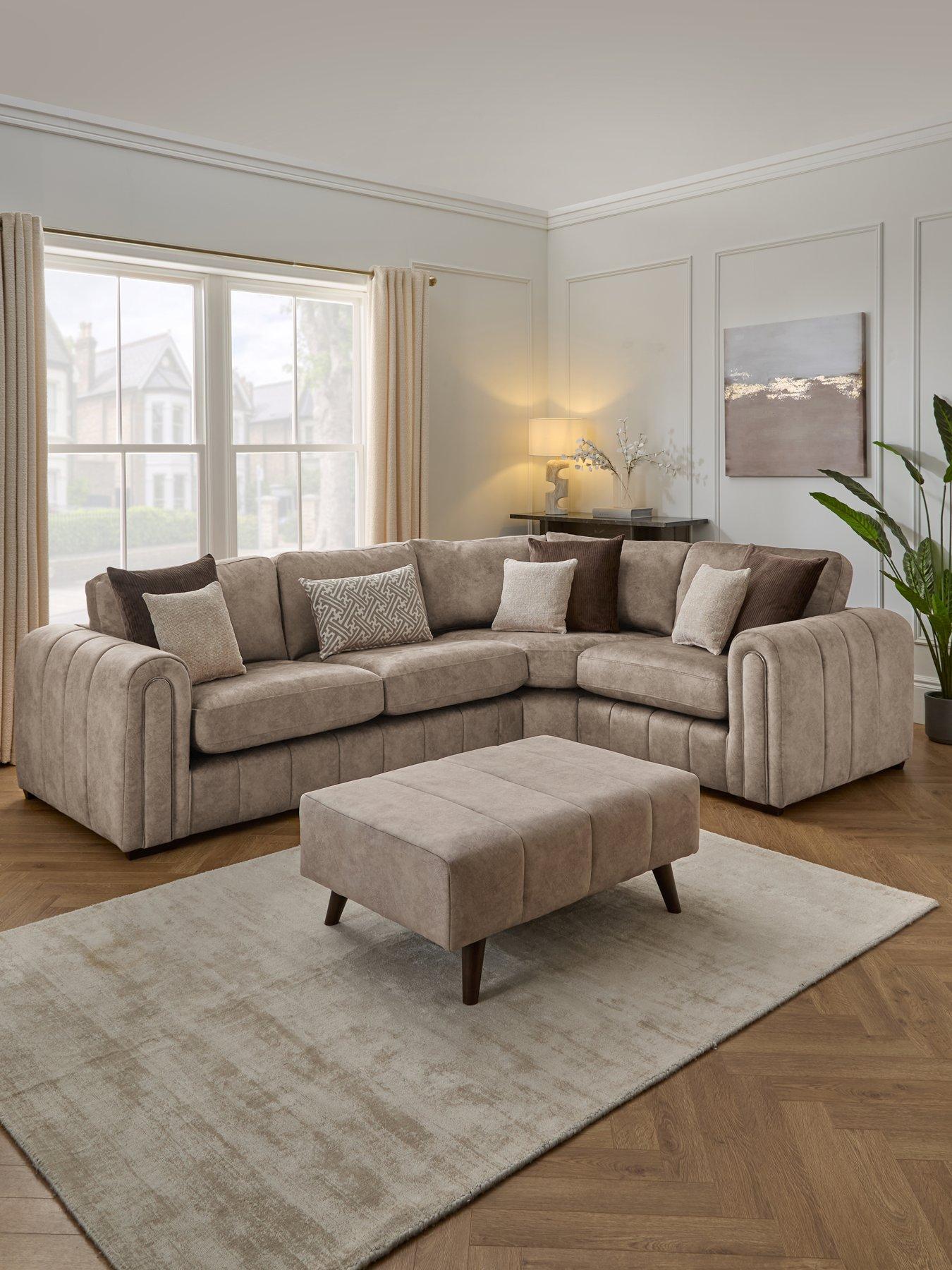 The Very Collection Amara Right Hand Double Arm Corner Group with Footstool - Made to Order in the UK