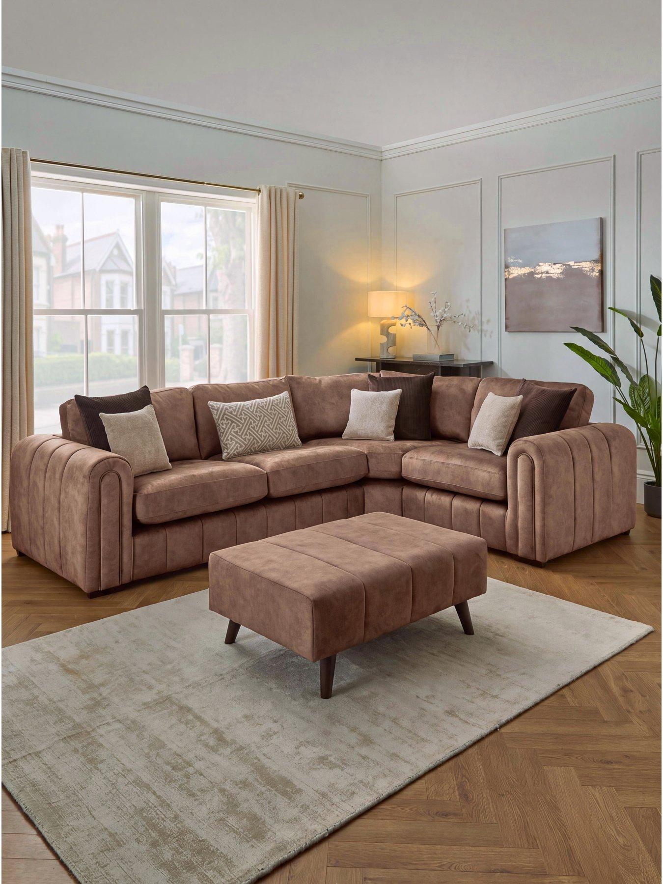 The Very Collection Amara Right Hand Double Arm Corner Group with Footstool - Made to Order in the UK