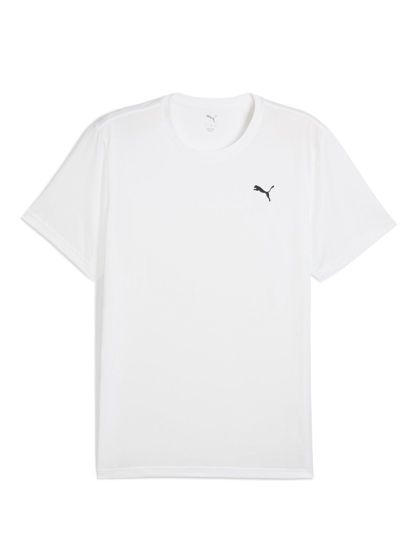 Puma Mens Training Essentials Solid Cat T-Shirt - White