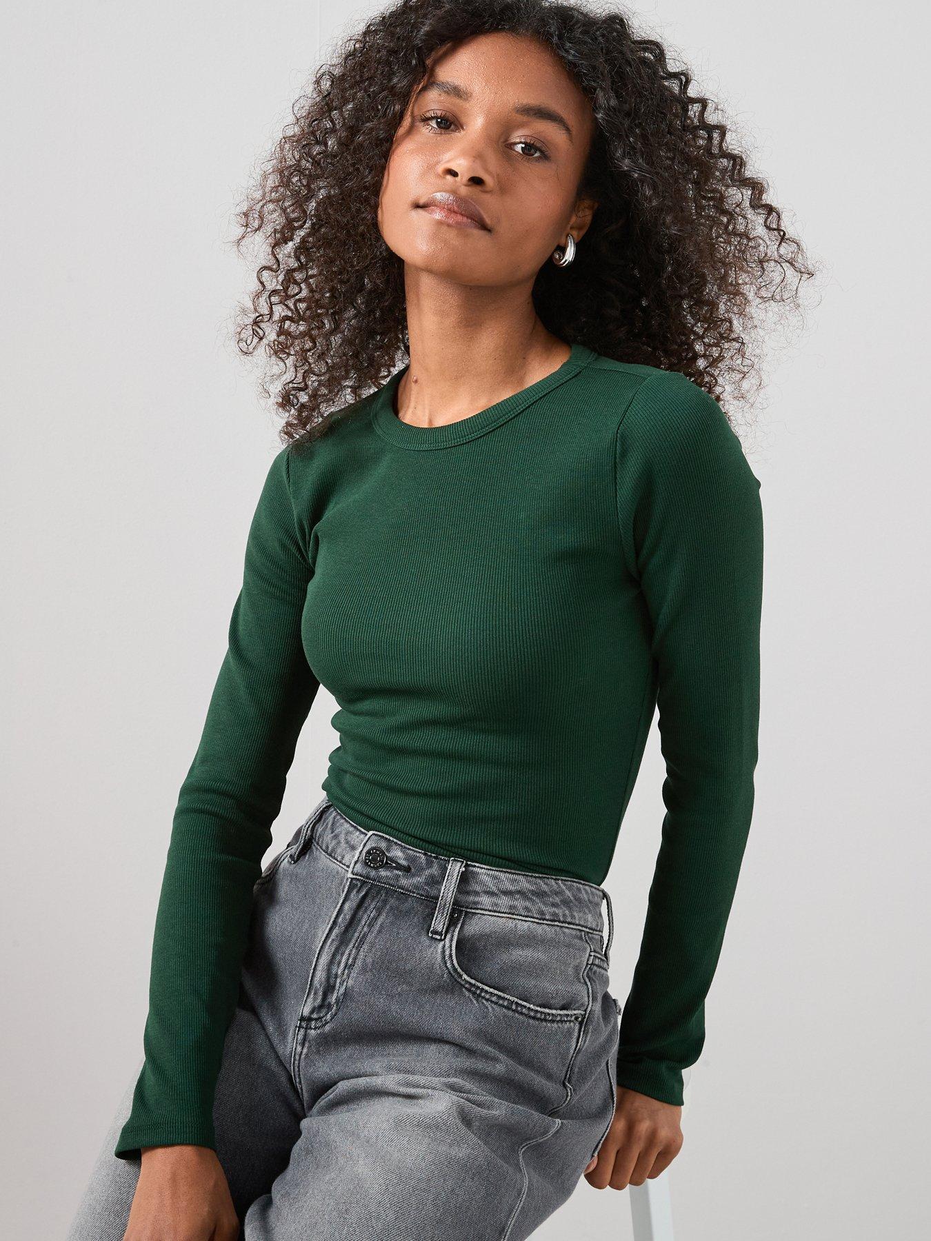 the-very-collection-rib-crew-neck-long-sleeves-greenfront