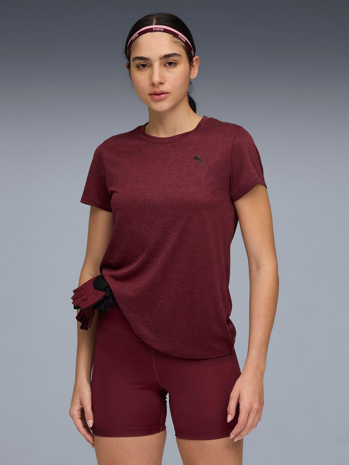 Image 1 of 5 of Puma Womens Training Essential Heather Tee - Burgundy