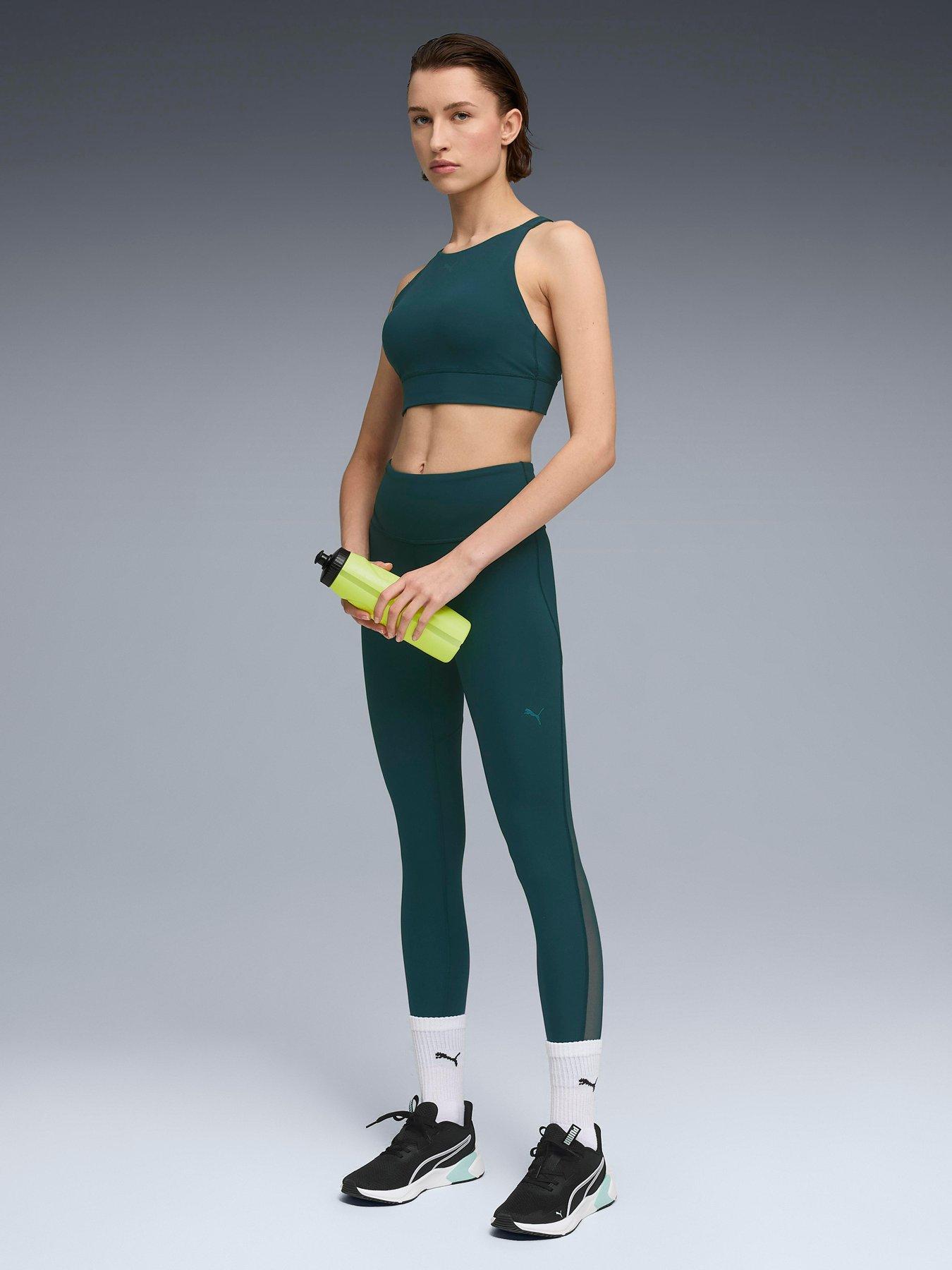 Puma Womens Training Shapeluxe High Neck Bra - Mid - Green