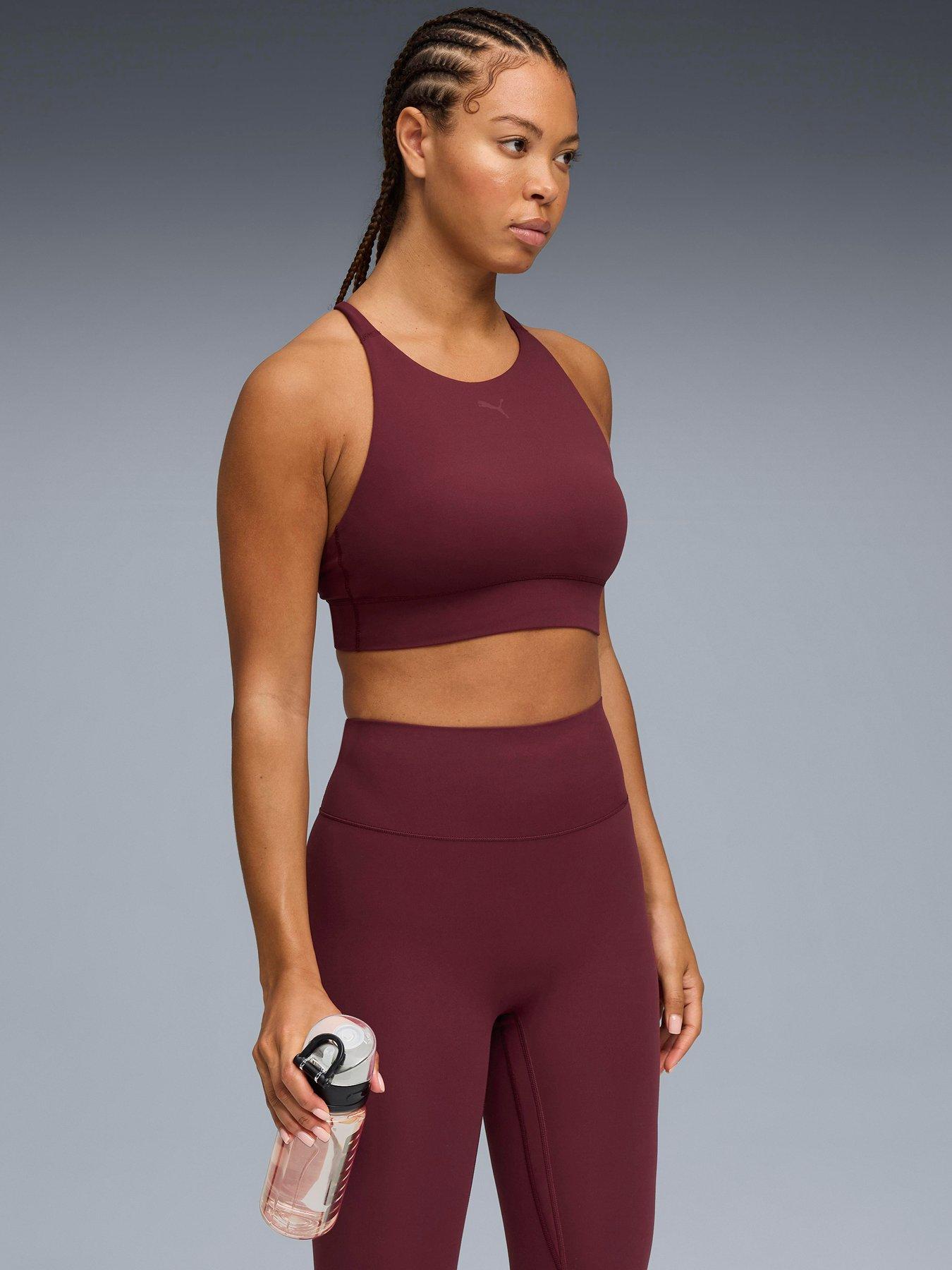 Puma Womens Training Shapeluxe High Neck Bra - Burgundy