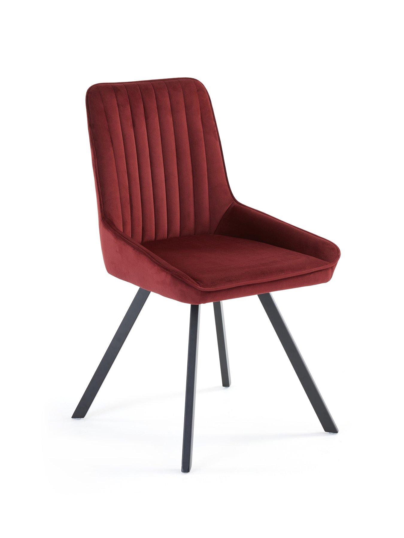 Image 5 of 6 of The Very Collection Marlow 110cm Round Dining Table & 4 Marlow Burgundy Chairs