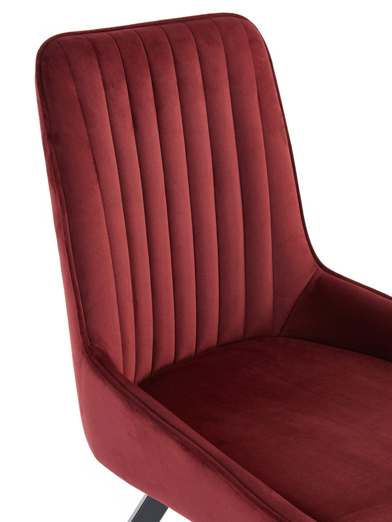 Image 6 of 6 of The Very Collection Marlow 110cm Round Dining Table & 4 Marlow Burgundy Chairs