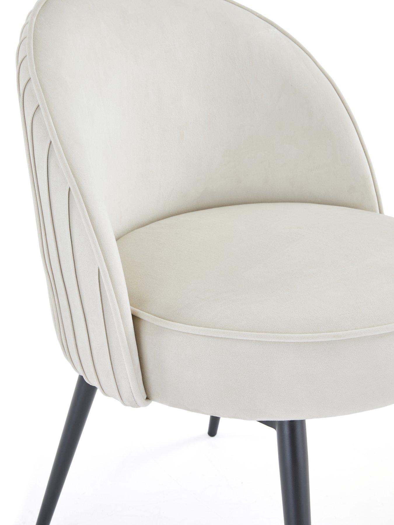 Image 6 of 6 of Very Home Marlow 130cm Round Dining Table &amp; 4 Mia Pleated Dining Chairs