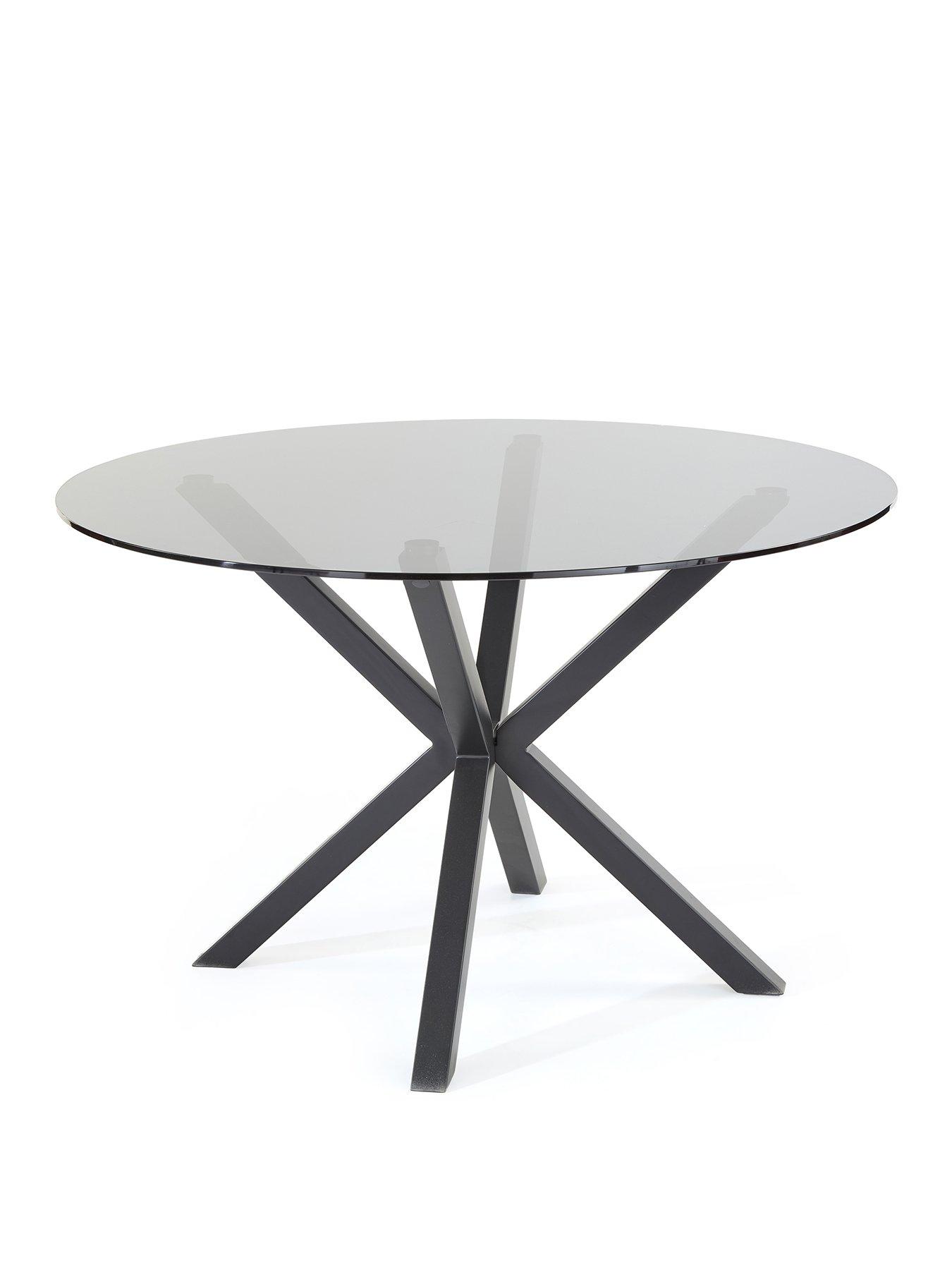 Image 2 of 6 of Very Home Chopstick Black 120cm Round Dining Table &amp; 4 Alisha Chairs Burgandy