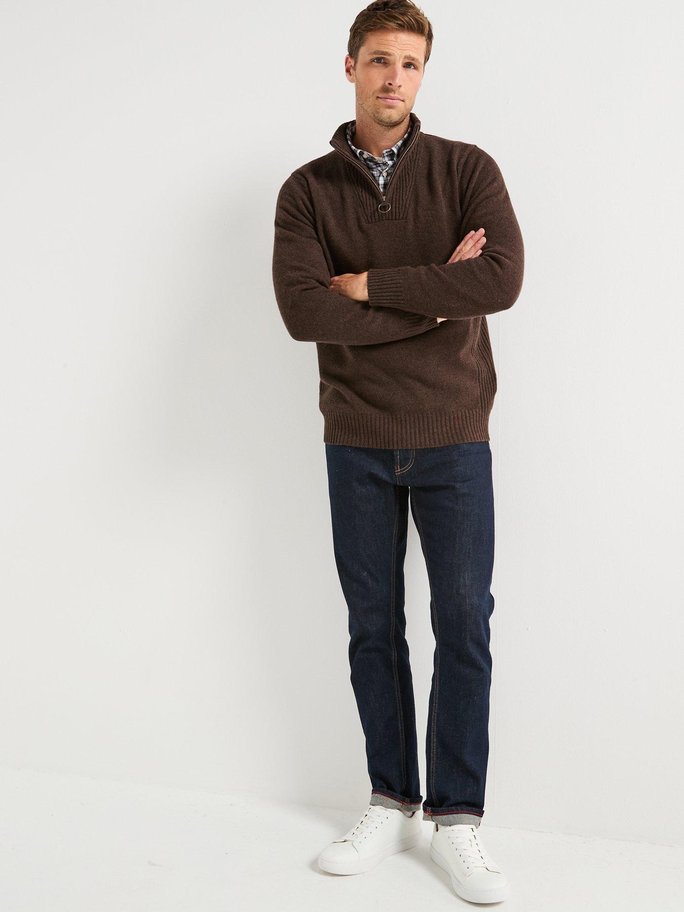 barbour-essential-lambswool-14-zip-knitted-jumper-brownback