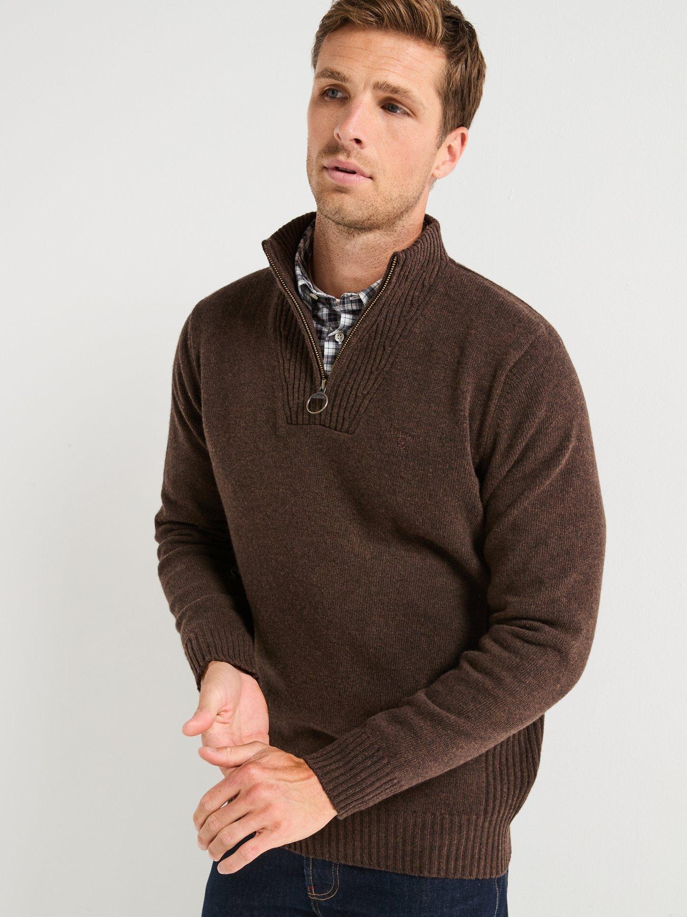 barbour-essential-lambswool-14-zip-knitted-jumper-browndetail