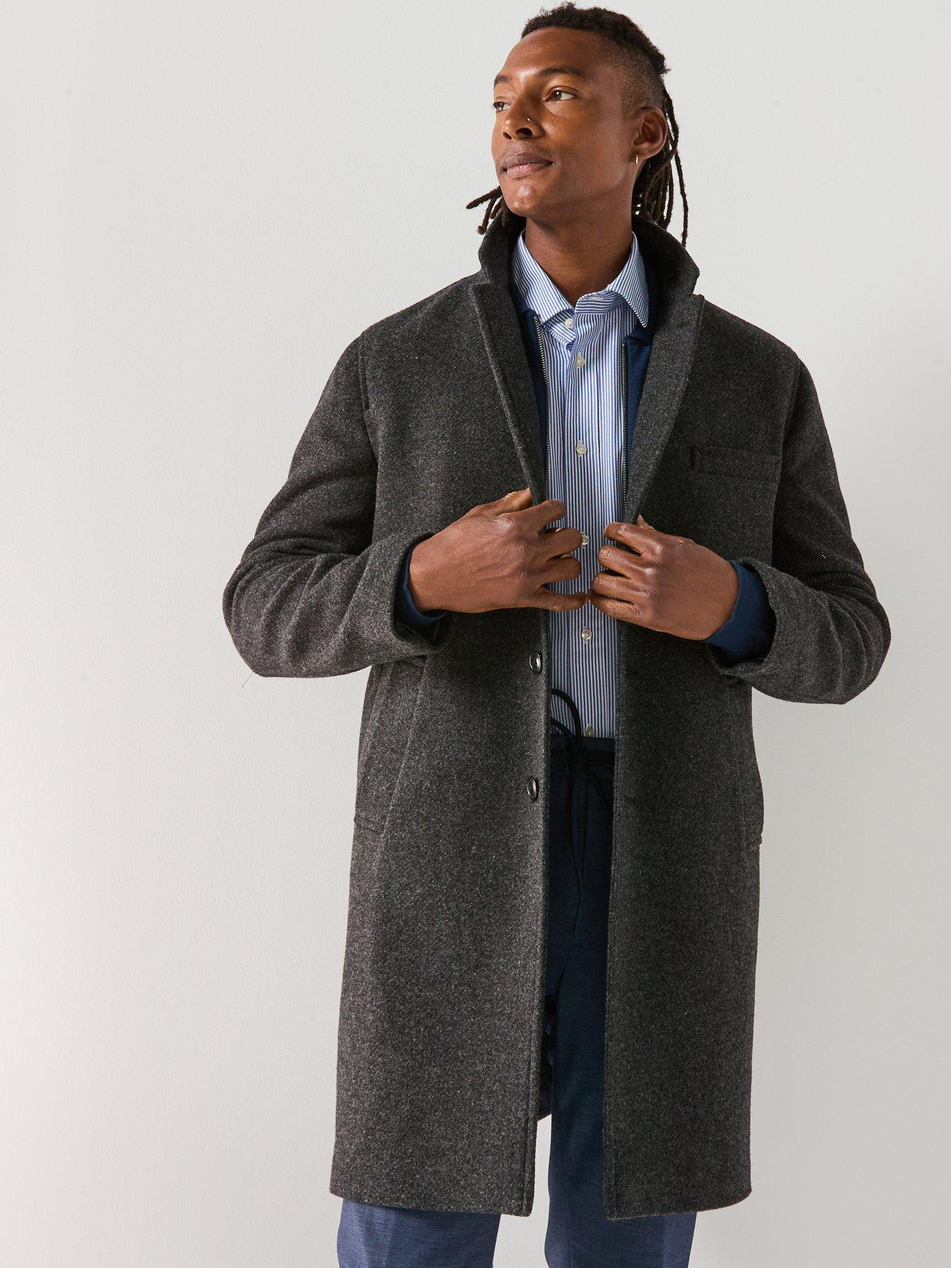 Barbour Kirkbridge Wool Overcoat- Dark Grey