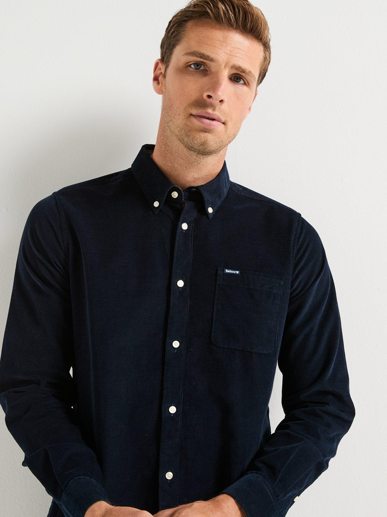 Image 5 of 5 of Barbour Ramsey Long Sleeve Tailored Fit Shirt - Navy