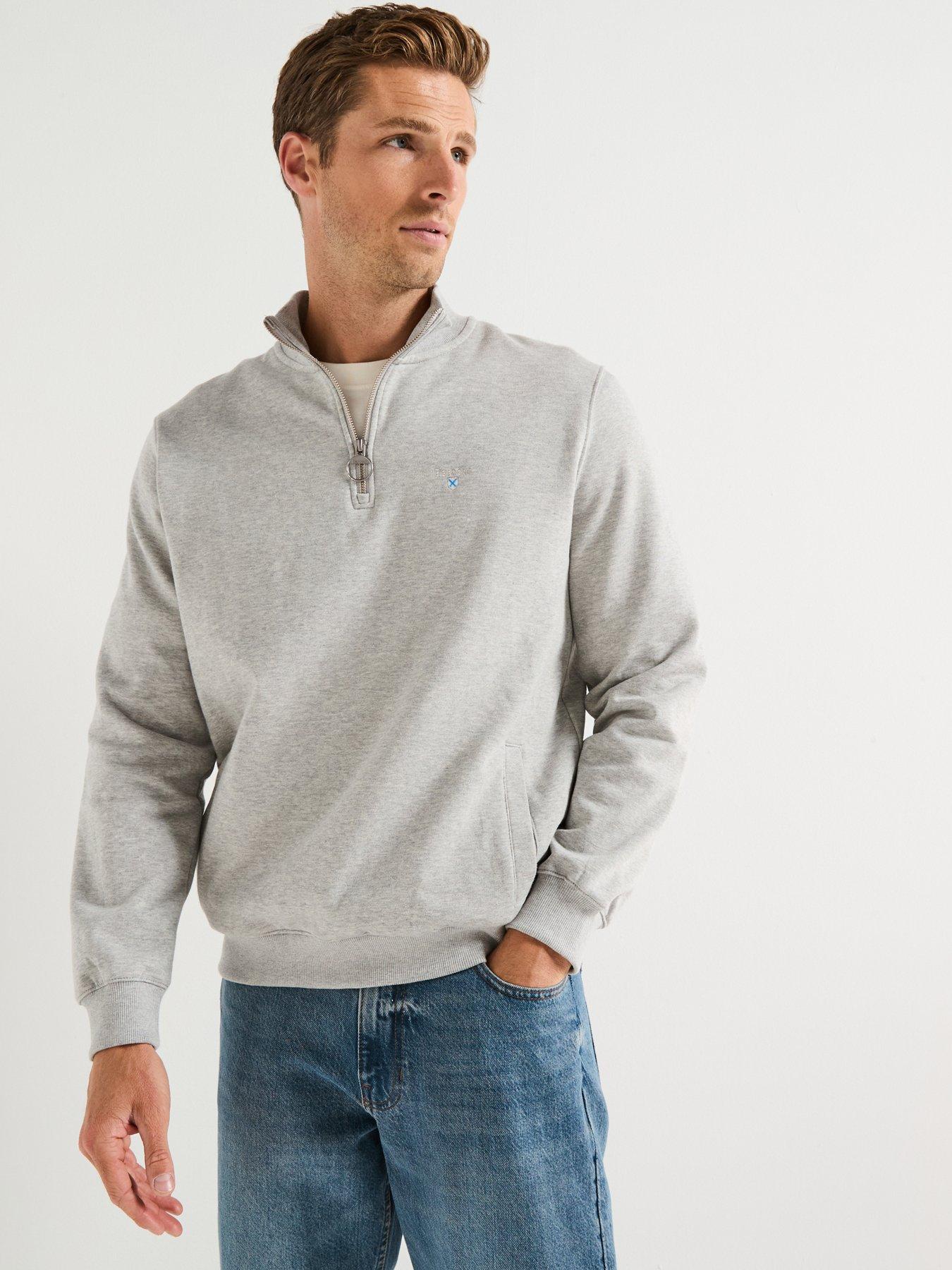 Image 1 of 6 of Barbour Beckhill 1/2 Zip Sweat Top- Grey