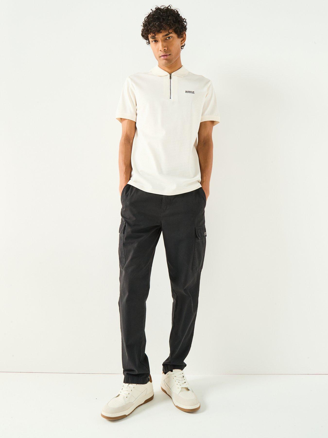 Image 3 of 6 of Barbour International Alfred Jacquard Stripe Polo Shirt- White