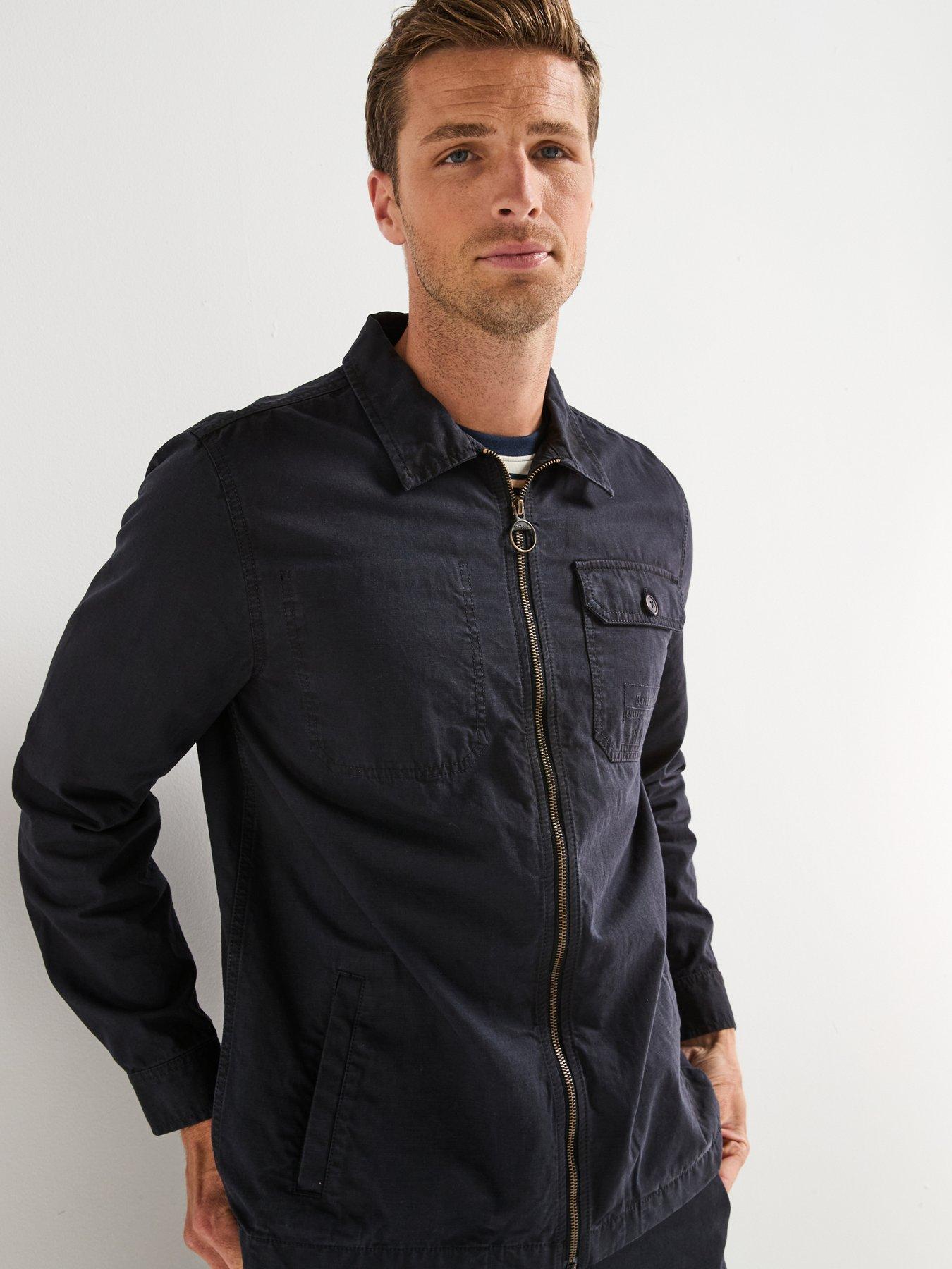 Barbour Barbour Harton Relaxed Fit Slub Overshirt - Navy