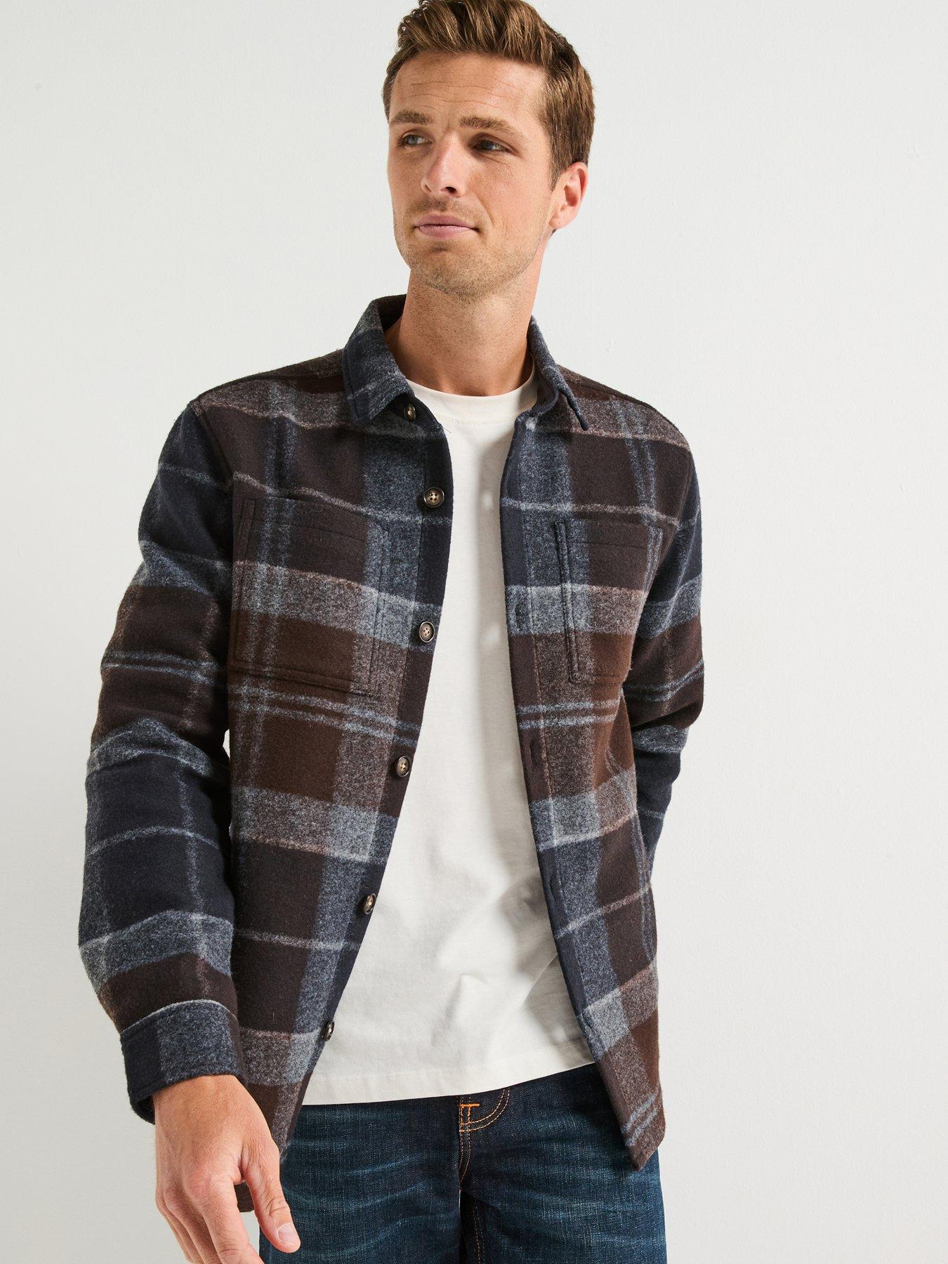 Image 1 of 6 of Barbour Chapter Flannel Check Shacket - Navy