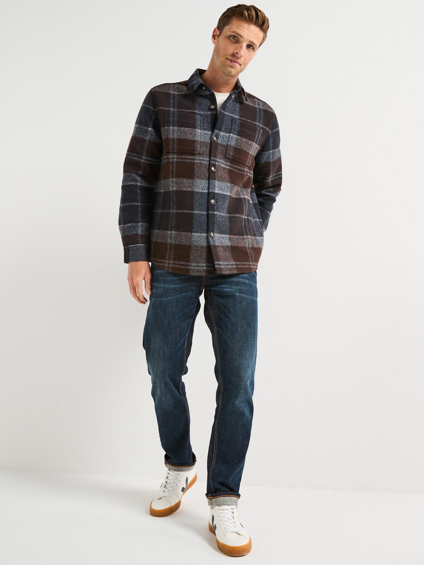 Image 3 of 6 of Barbour Chapter Flannel Check Shacket - Navy