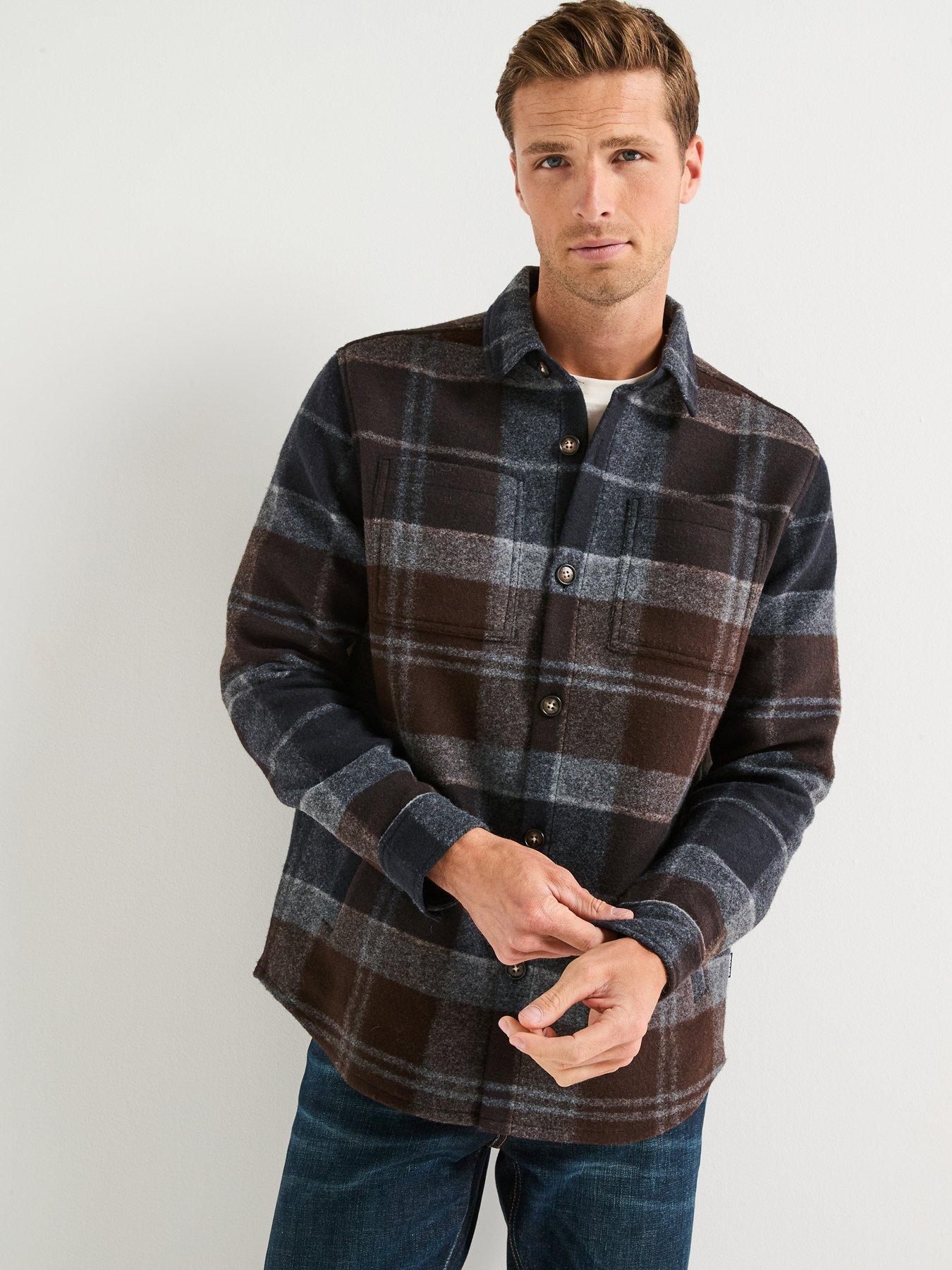 Image 6 of 6 of Barbour Chapter Flannel Check Shacket - Navy