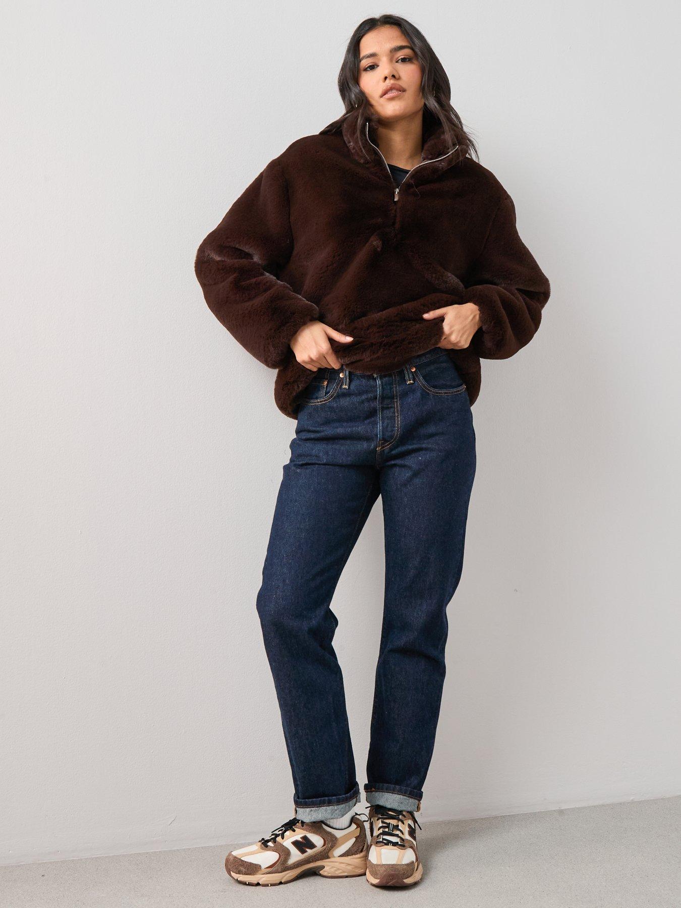 Image 6 of 7 of The Very Collection Faux Fur Fleece - Brown