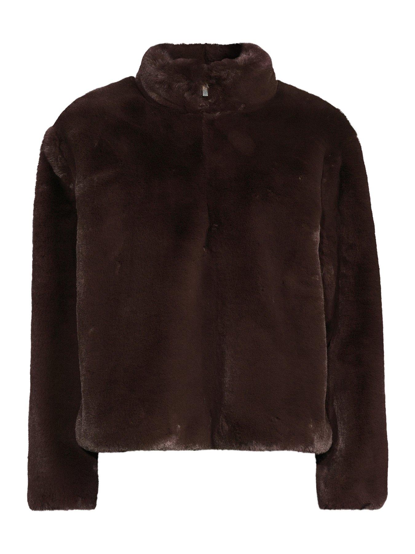 Image 7 of 7 of The Very Collection Faux Fur Fleece - Brown