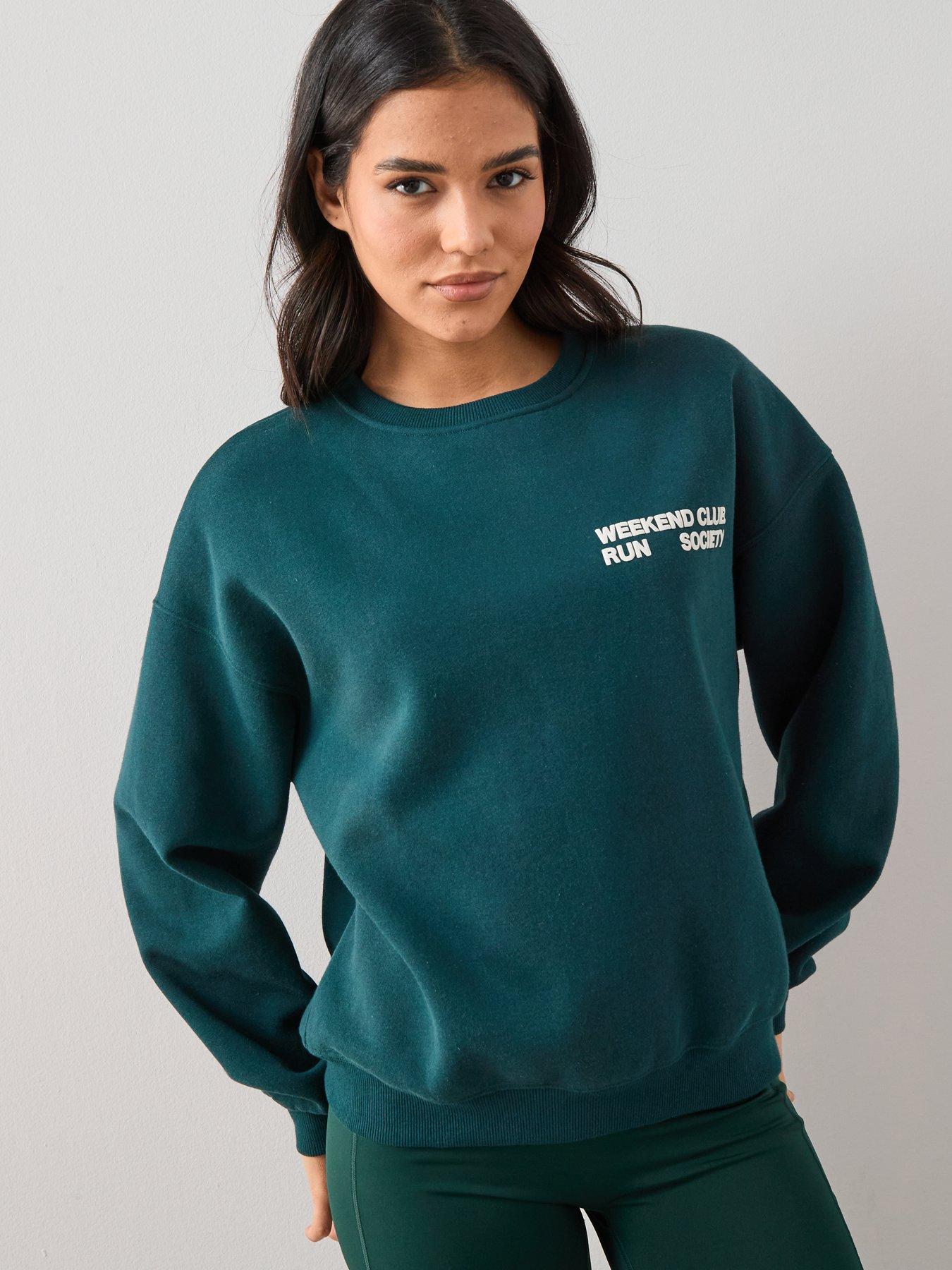 the-very-collection-crew-neck-slogan-sweatshirt-greenbr-nbspoutfit