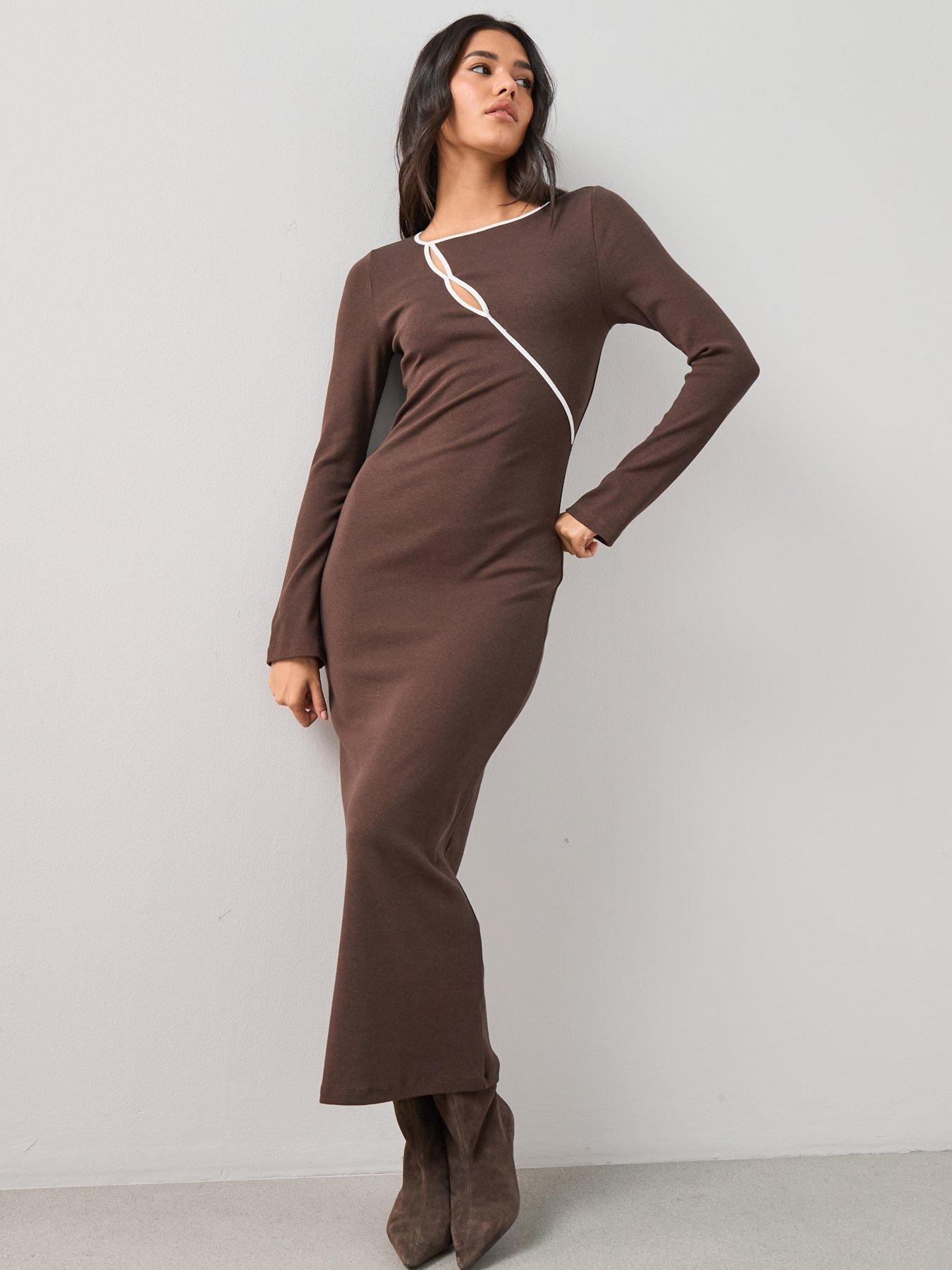 plunging neckline maxi dress ND Blue Deep Plunge Neckline Flowy Sleeveless Maxi Dress 2XL / Blue