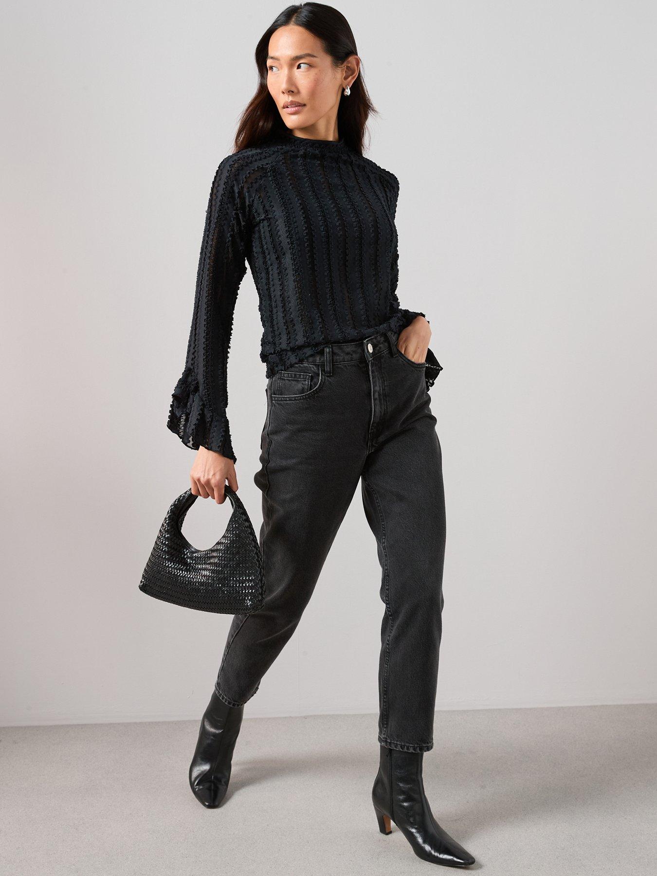 the-very-collection-ruffle-sleeve-lace-top-blackback