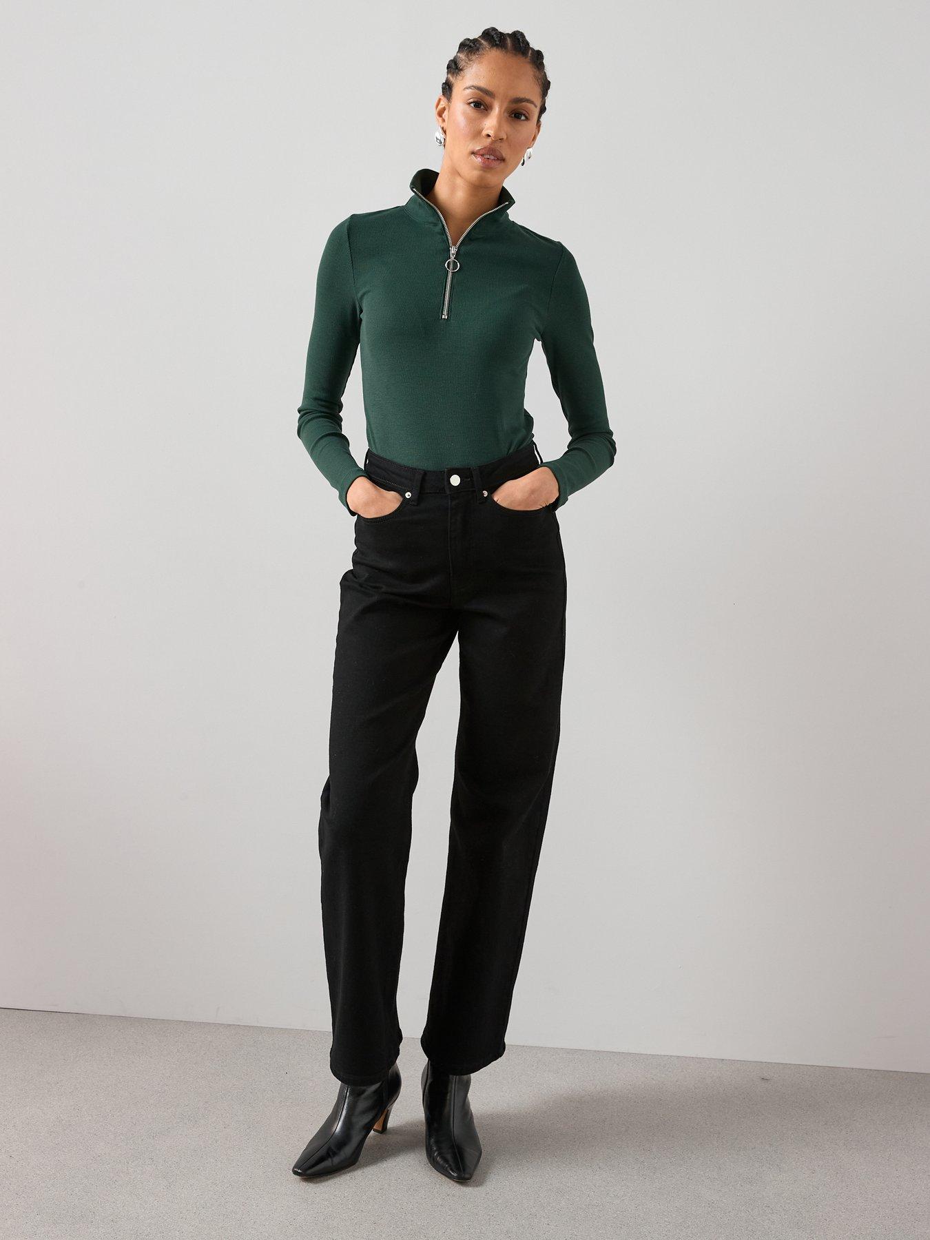 the-very-collection-ribbed-half-zip-top-greendetail