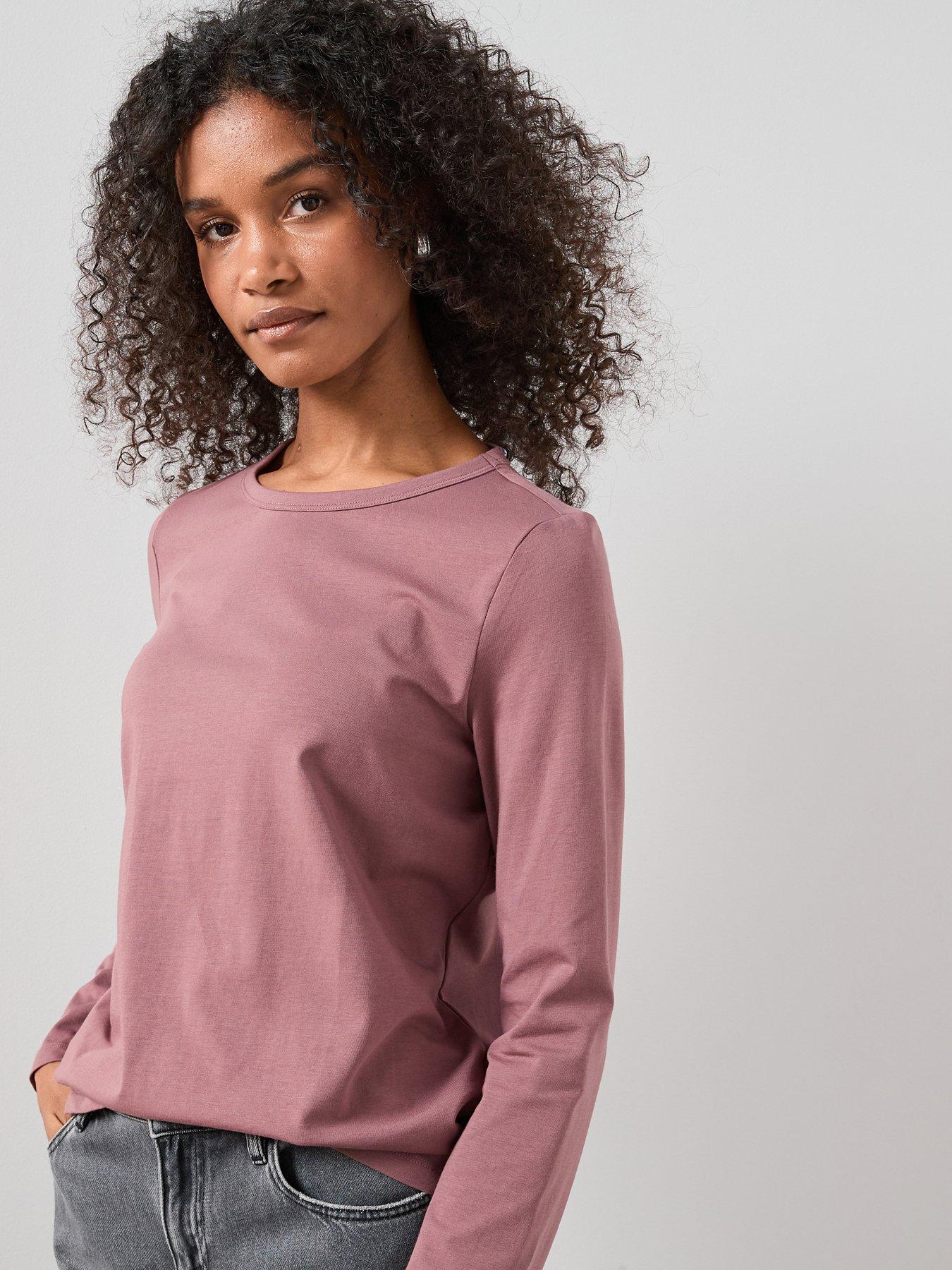 the-very-collection-long-sleeve-oversize-basic-tee-pink