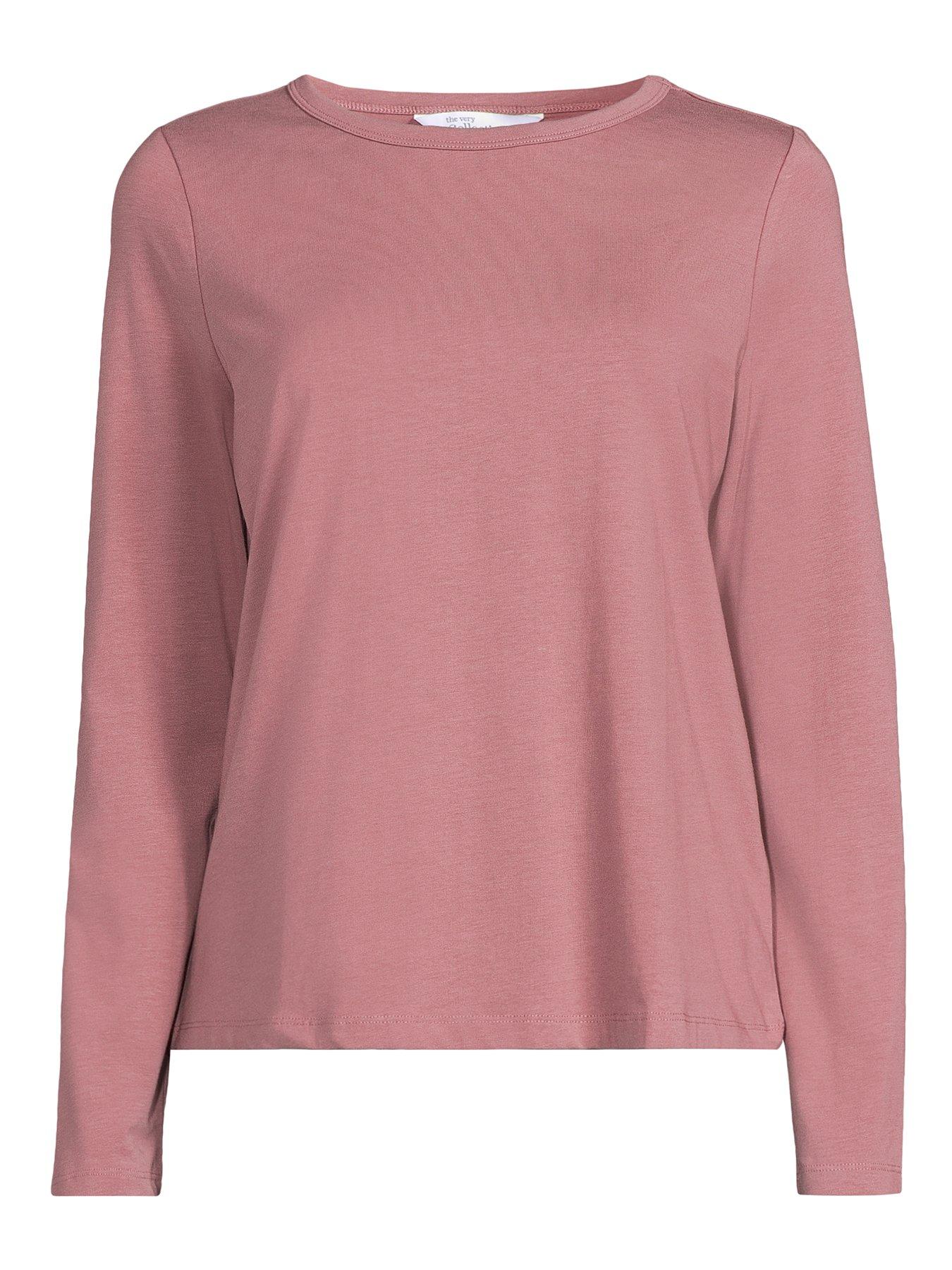 Image 7 of 7 of The Very Collection Long Sleeve Oversize Basic Tee - Pink