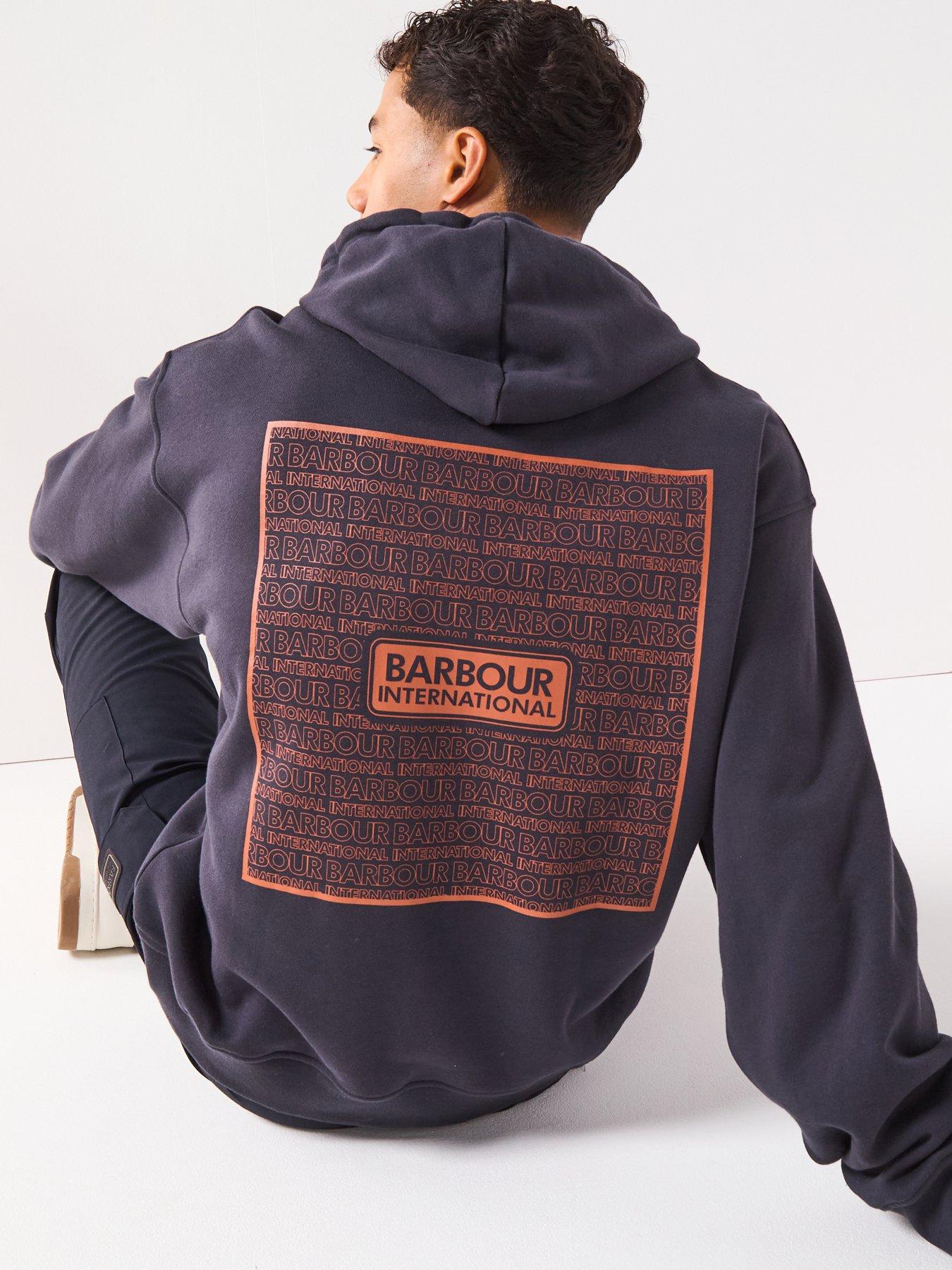 Barbour International Lever Graphic Oversized Fit Hoodie - Navy