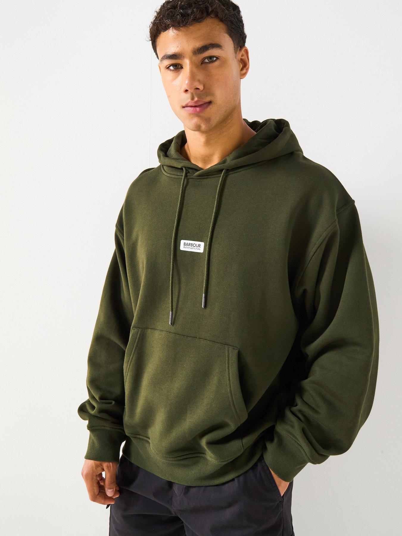 Image 2 of 4 of Barbour International Lever Graphic Hoodie- Dark Green