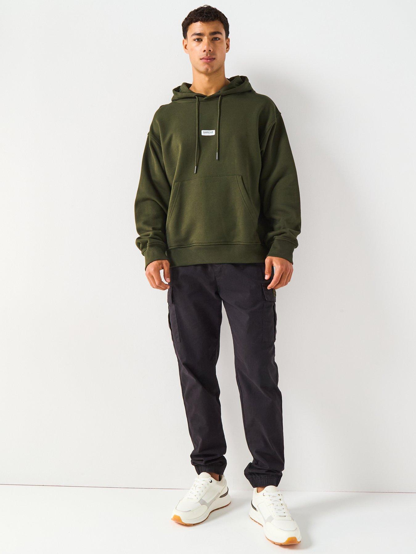 Image 3 of 4 of Barbour International Lever Graphic Hoodie- Dark Green